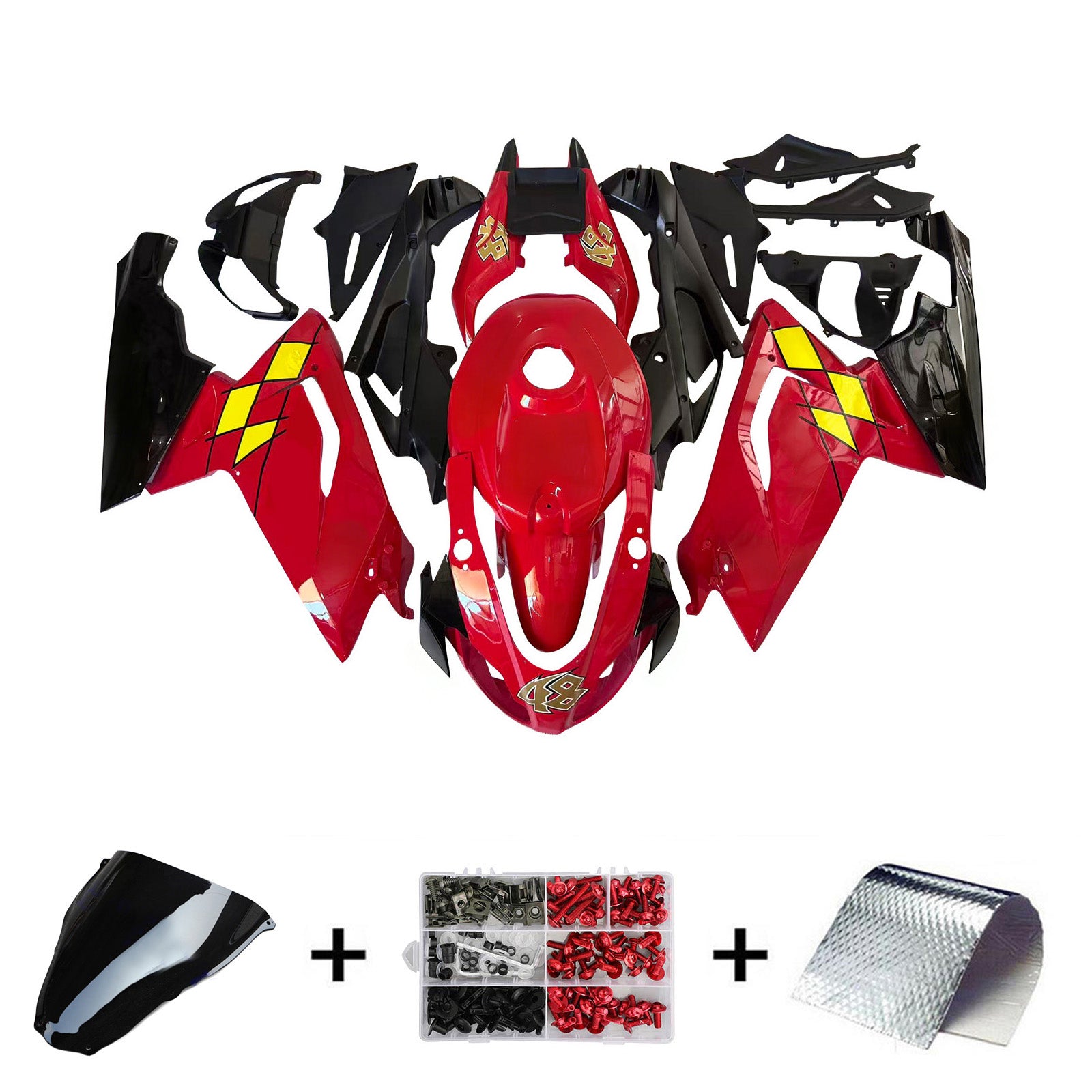 Amotopart Aprilia 2006-2011 RS125 Red & Yellow Fairing Kit