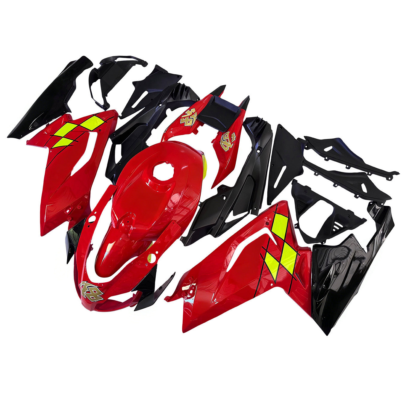 Amotopart Aprilia 2006-2011 RS125 Red & Yellow Fairing Kit