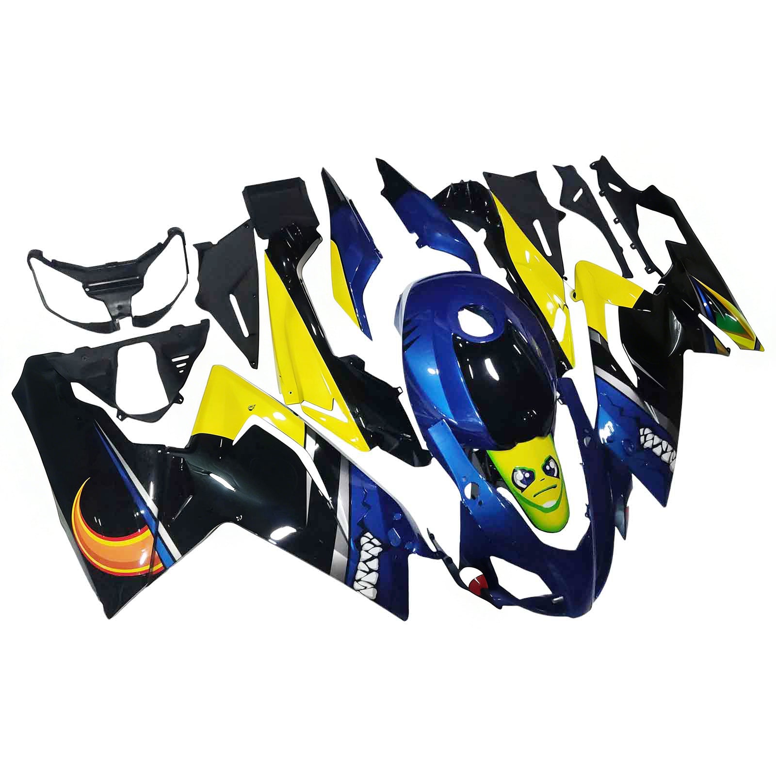 Amotopart Aprilia RS125 Bleu 2006-2011&Kit de carénage Yellow Monster