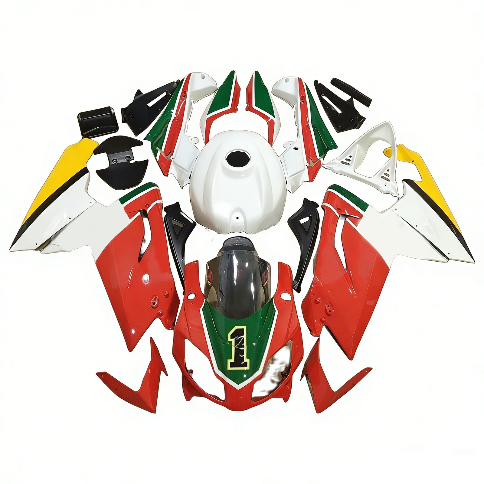 Amotopart Aprilia 2006-2011 RS125 Rot&Grünes Verkleidungsset