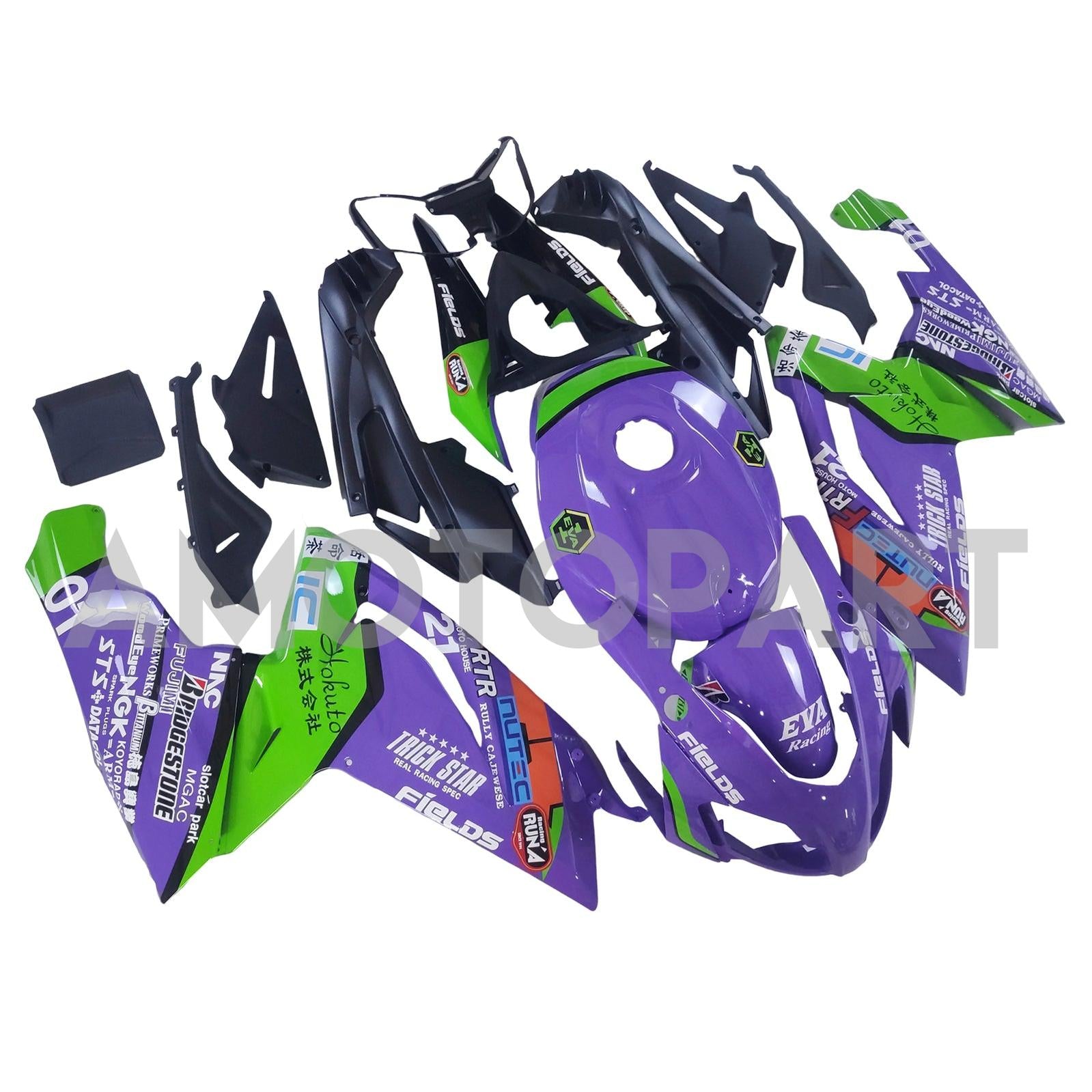 Amotopart Aprilia 2006-2011 Rs125 Purple & Green Fairing Kit