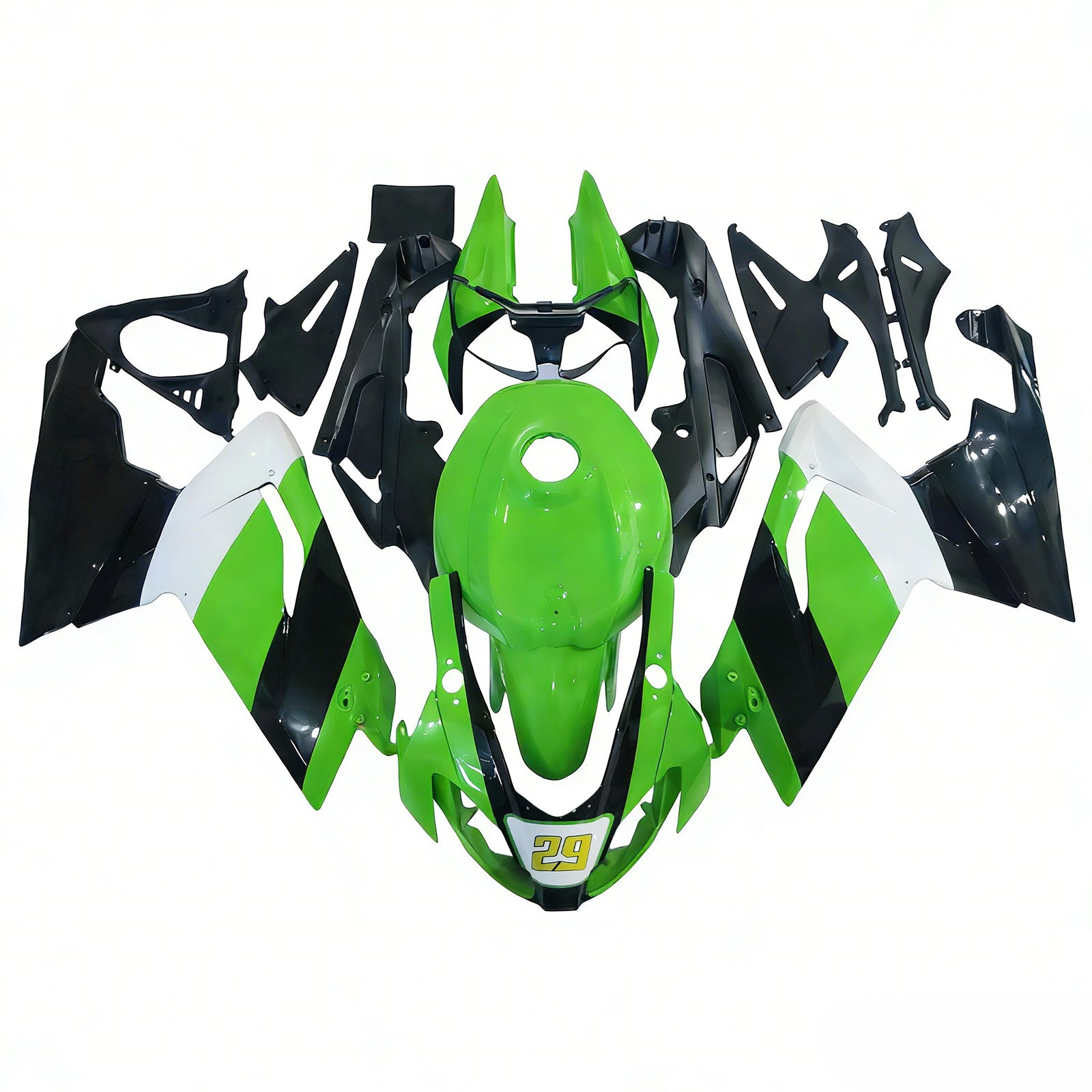 Amotopart 2006-2011 RS125 Aprilia Vert&Kit de carénage noir