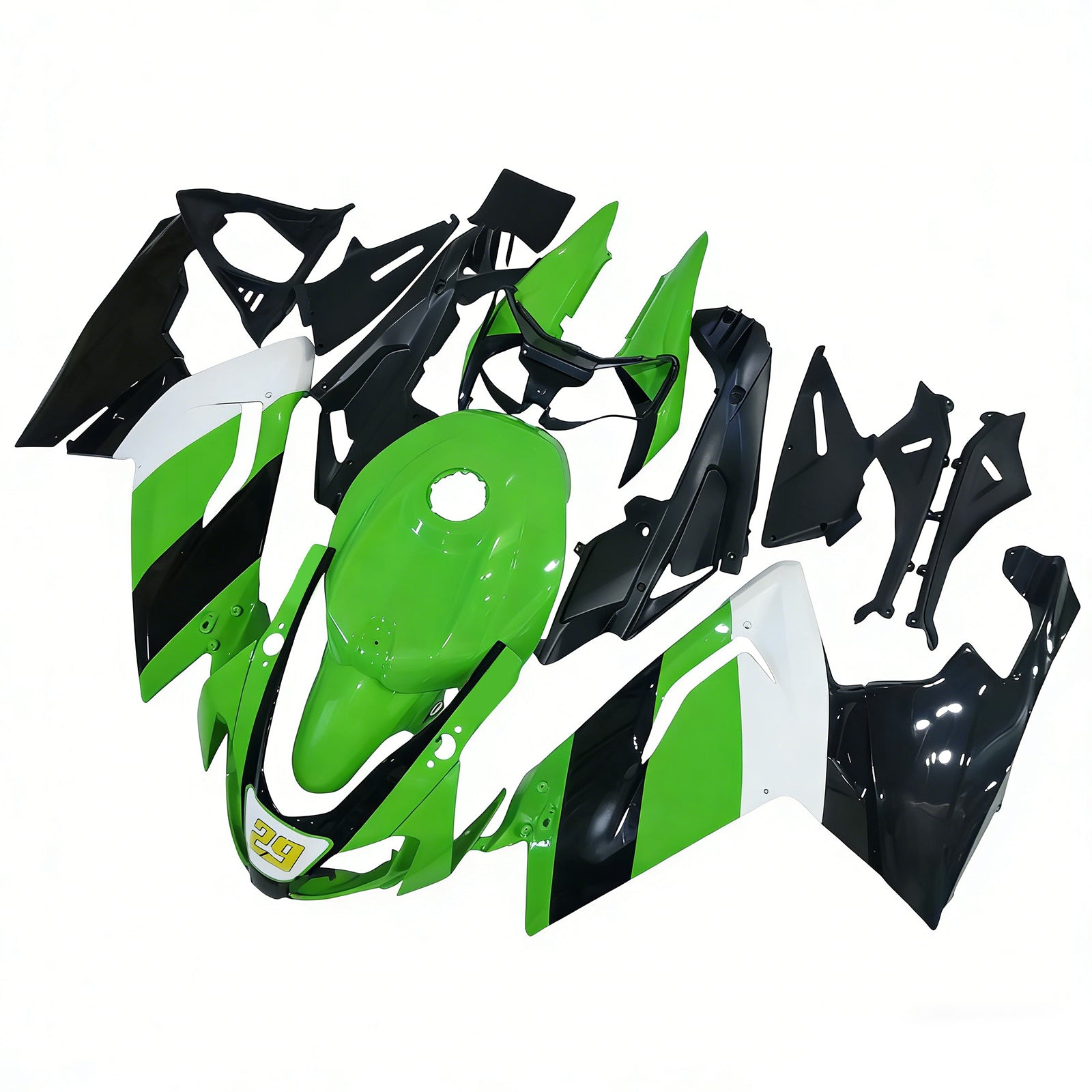 Amotopart 2006-2011 RS125 Aprilia Vert&Kit de carénage noir