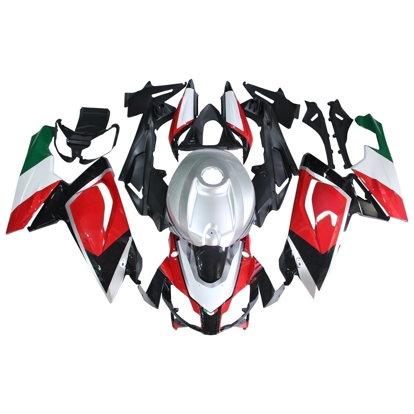 Amotopart 2006-2011 RS125 Aprilia Rot&Green Style1 Verkleidungssatz