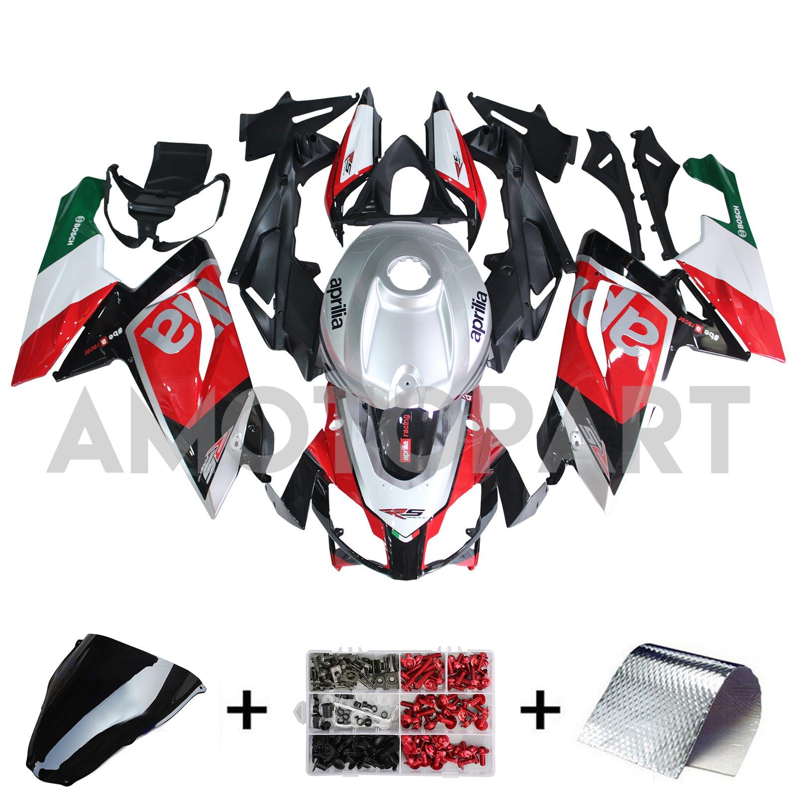 Amotopart 2006-2011 RS125 Aprilia Red&Green Style1 Fairing Kit