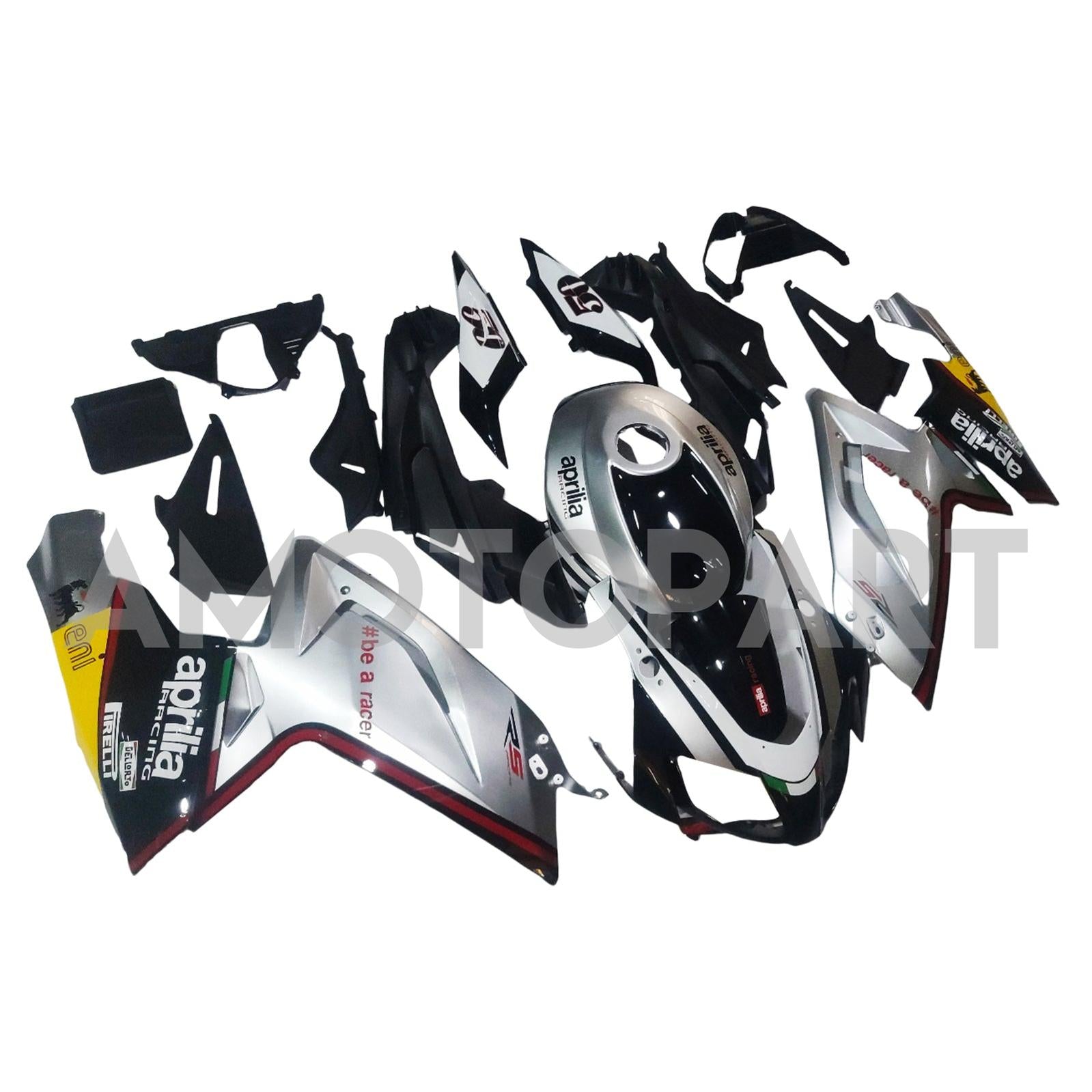 Amotopart 2006-2011 RS125 Aprilia White&Black with Logo Fairing Kit
