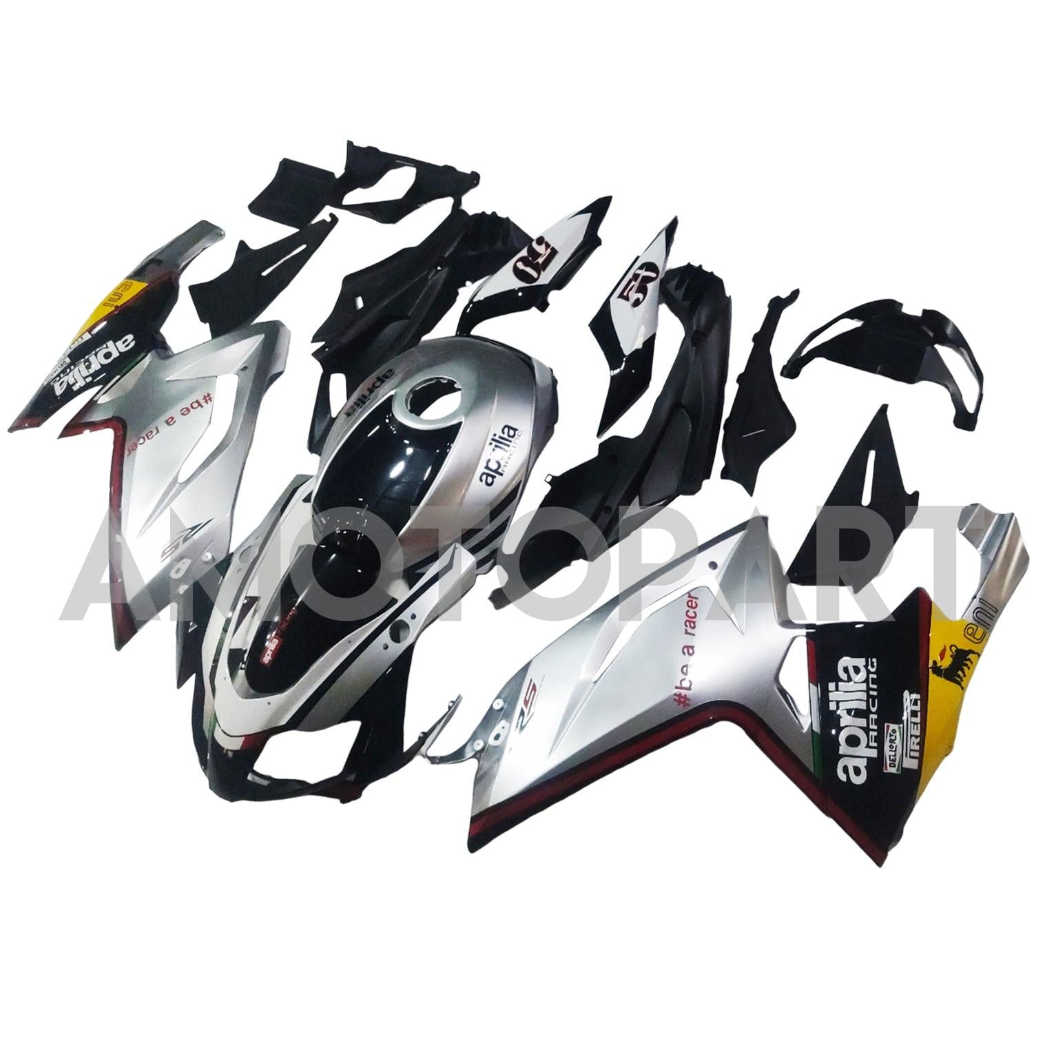 Amotopart 2006-2011 RS125 Aprilia White&Black with Logo Fairing Kit