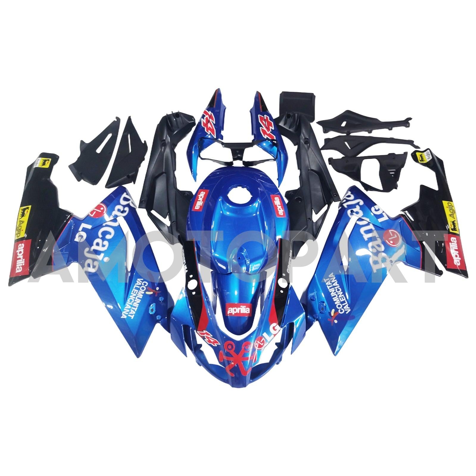 Amotopart 2006-2011 RS125 Aprilia Blue&Black Style3 Fairing Kit