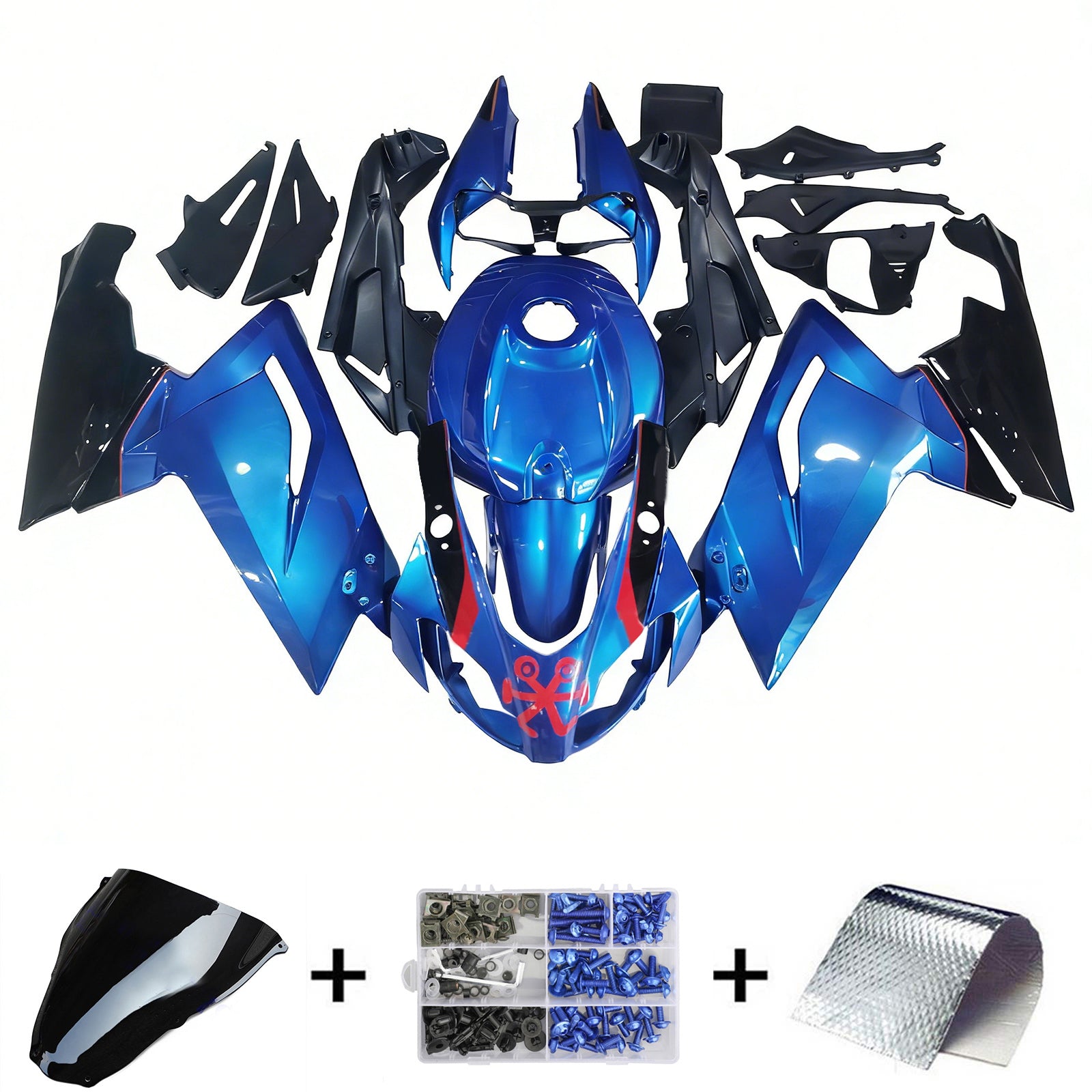 Amotopart 2006-2011 RS125 アプリリア ブルー&ブラック Style3 フェアリングキット