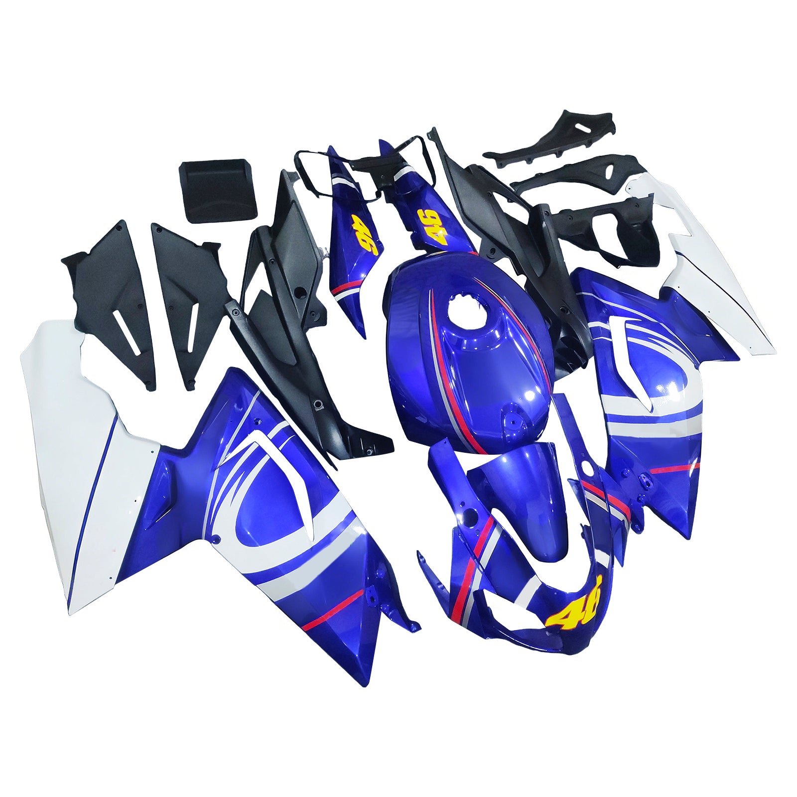 Amotopart 2006-2011 RS125 アプリリア ダークブルー&ホワイト フェアリングキット