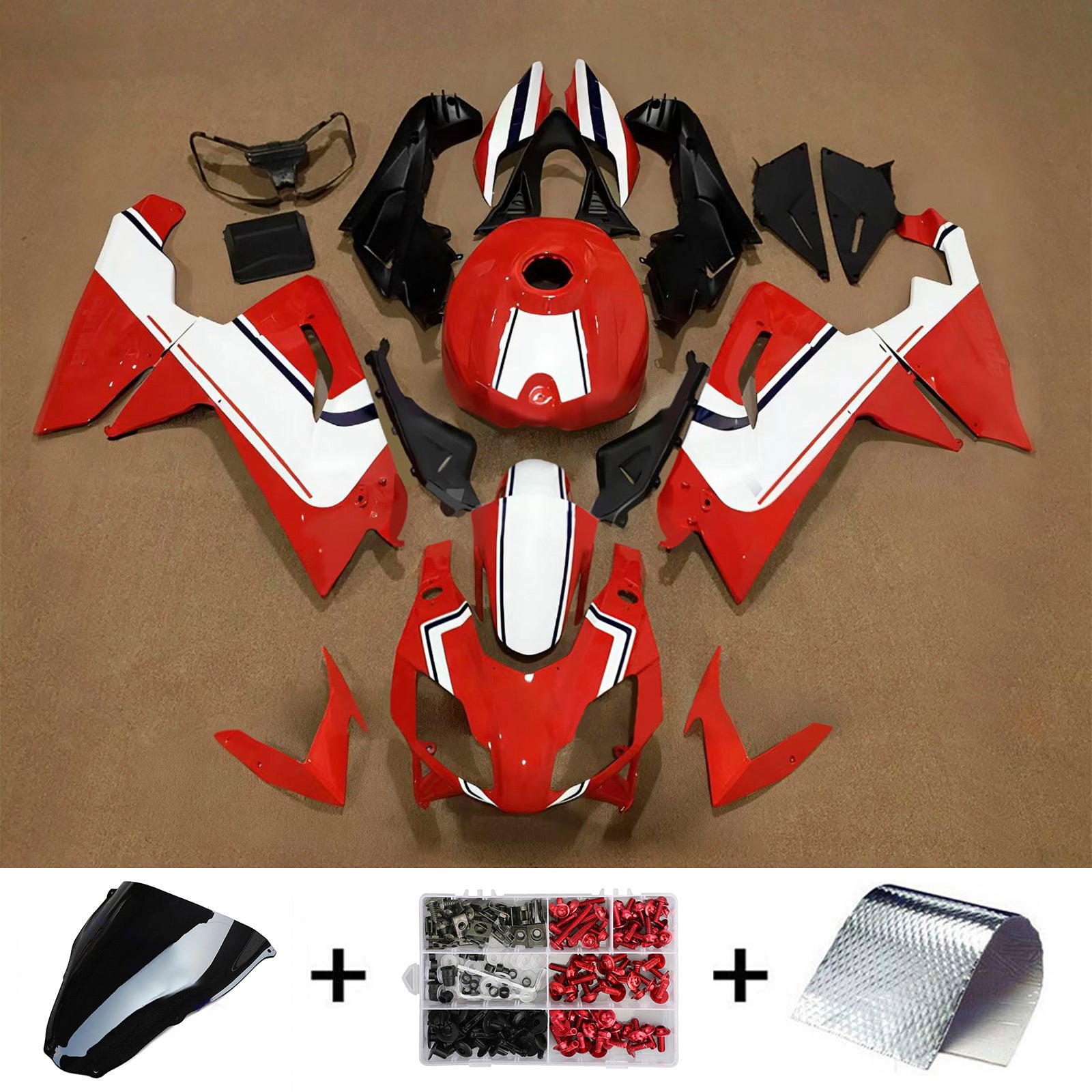 Amotopart 2006–2011 Aprilia RS125 rot-weißes Verkleidungsset