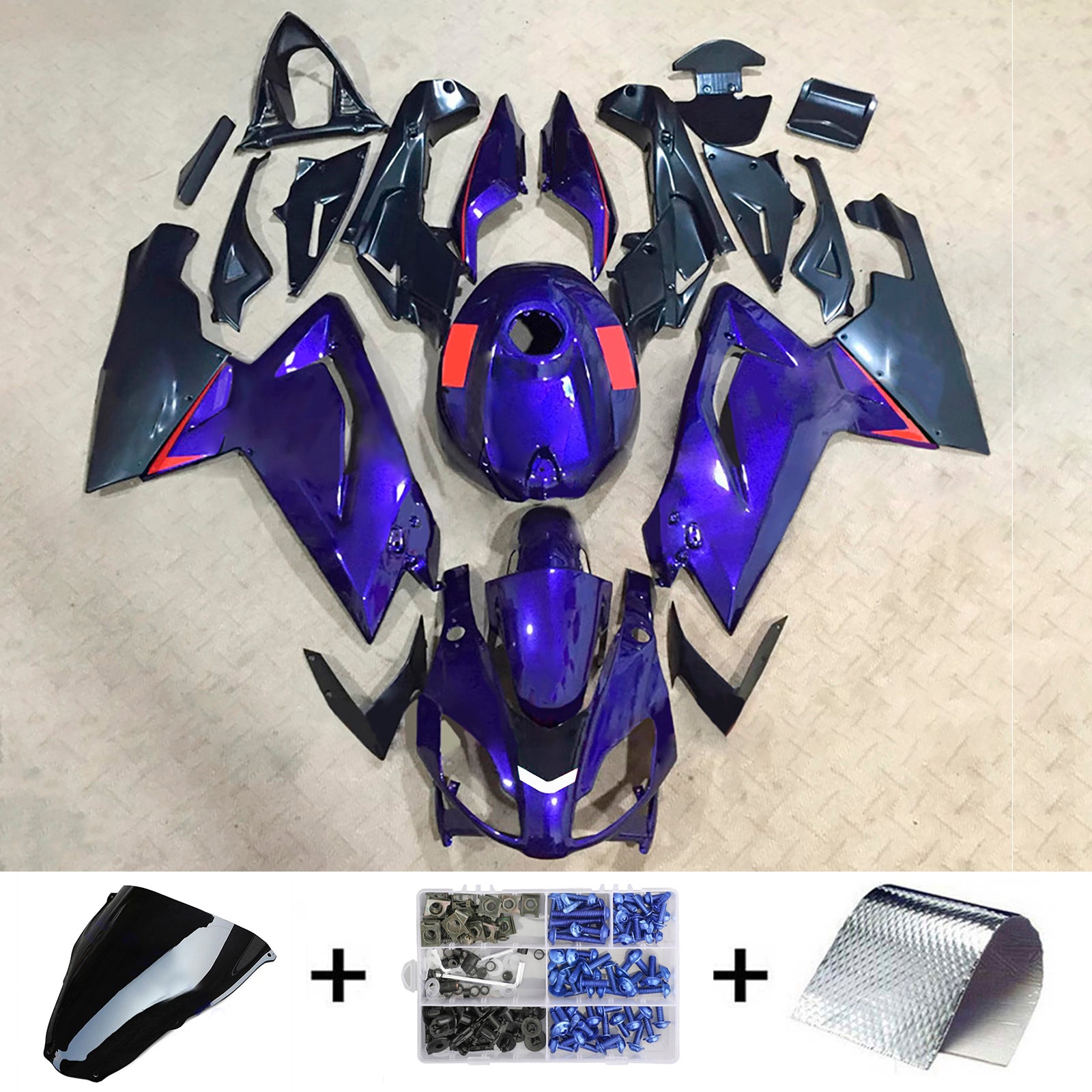 AMOTOPART 2006-2011 APRILIA RS125 PURPLE Black Fairing Kit