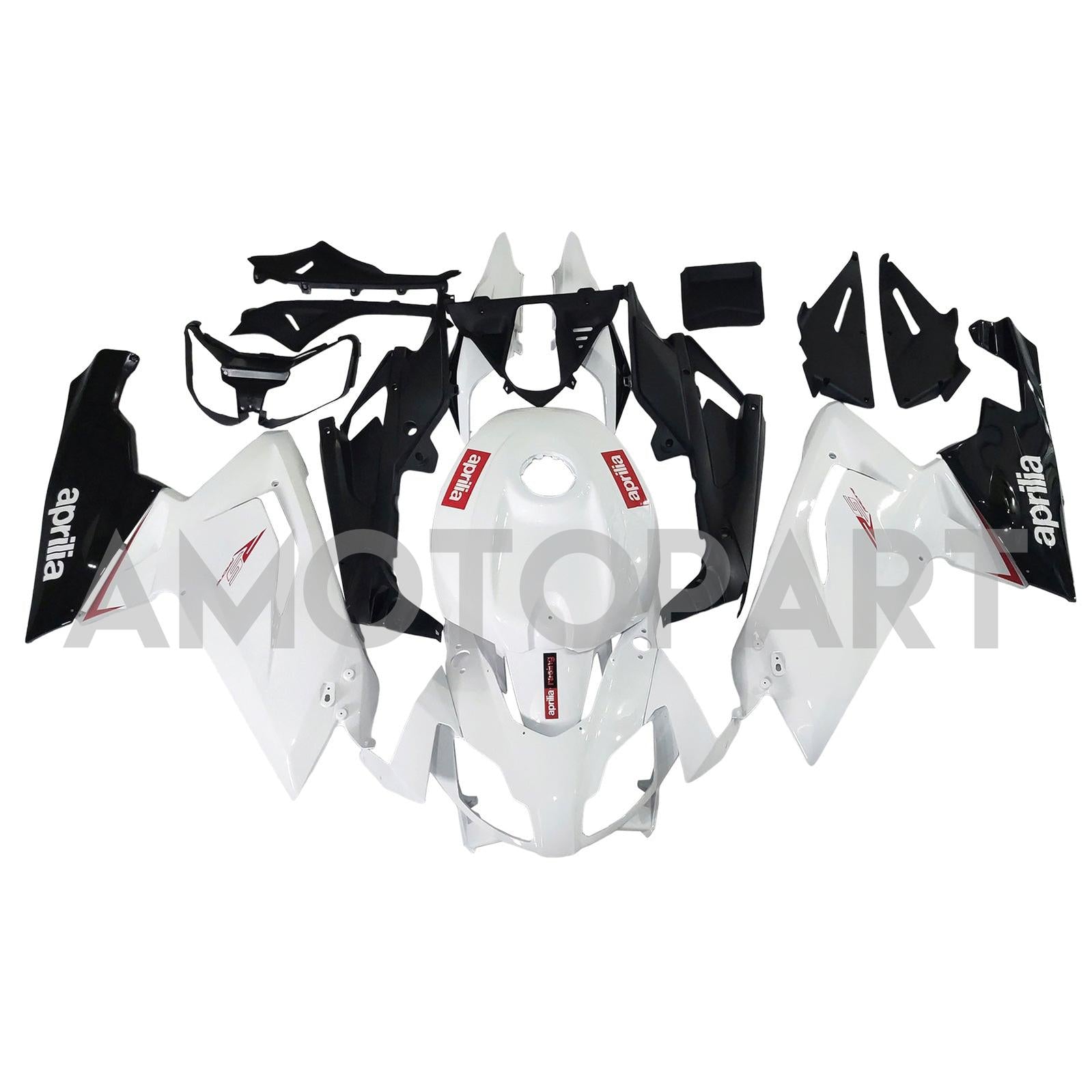 Amotopart 2006-2011 Aprilia RS125 Glossy White Black Fairing Kit