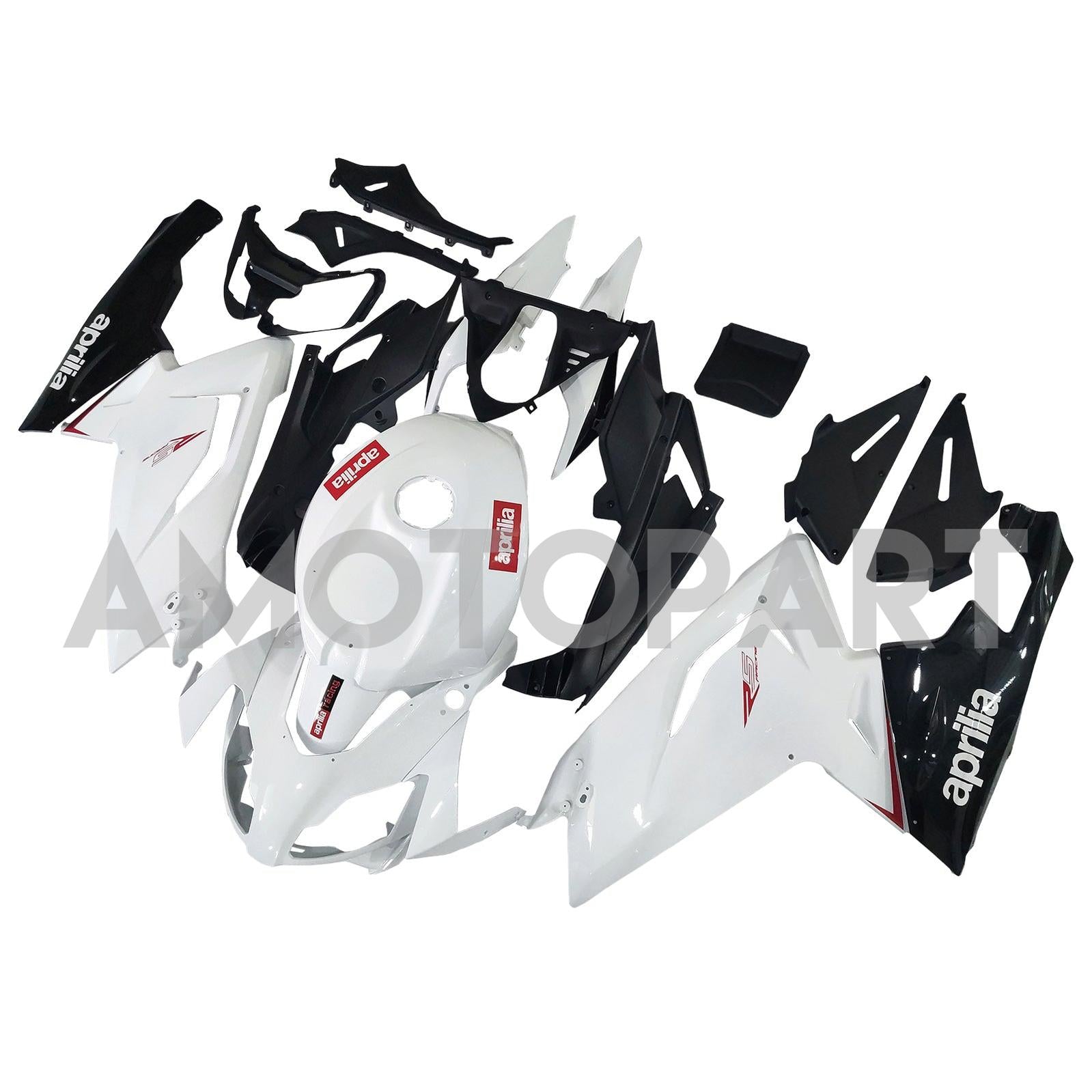 Amotopart 2006-2011 Aprilia RS125 Glossy White Black Fairing Kit