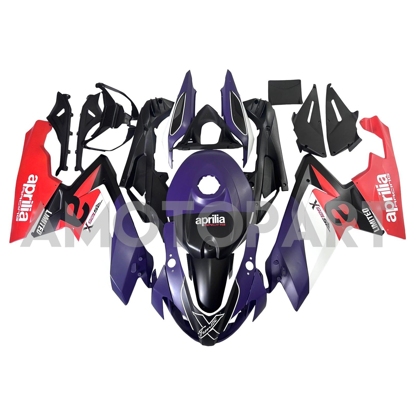 Amotopart 2006-2011 Aprilia RS125 Purple Red White Fairing Kit