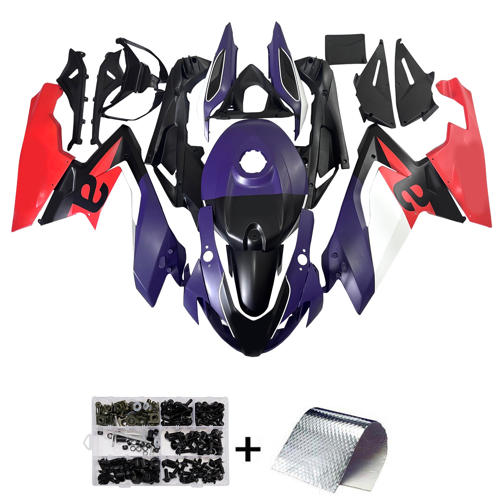Amotopart 2006-2011 Aprilia RS125 Purple Red White Fairing Kit
