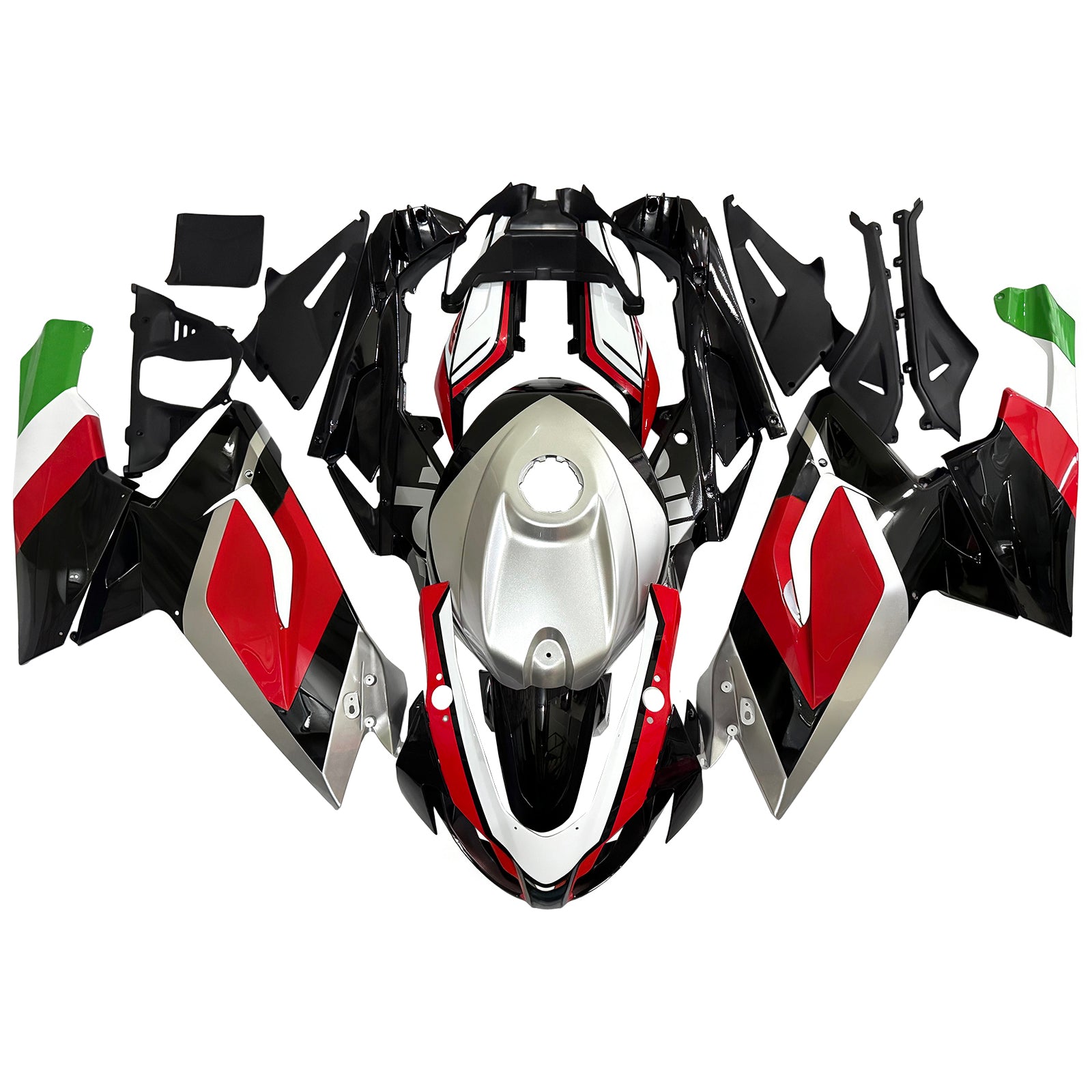 AMOTOPT 2006-2011 Aprilia RS125 Black Silver Red Fairing Kit