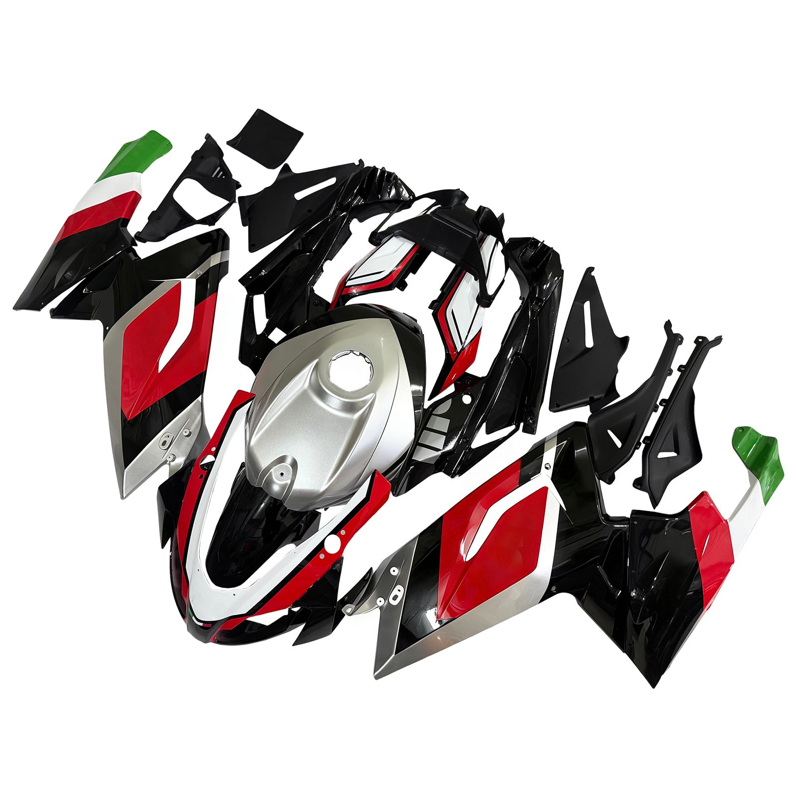 AMOTOPT 2006-2011 Aprilia RS125 Black Silver Red Fairing Kit