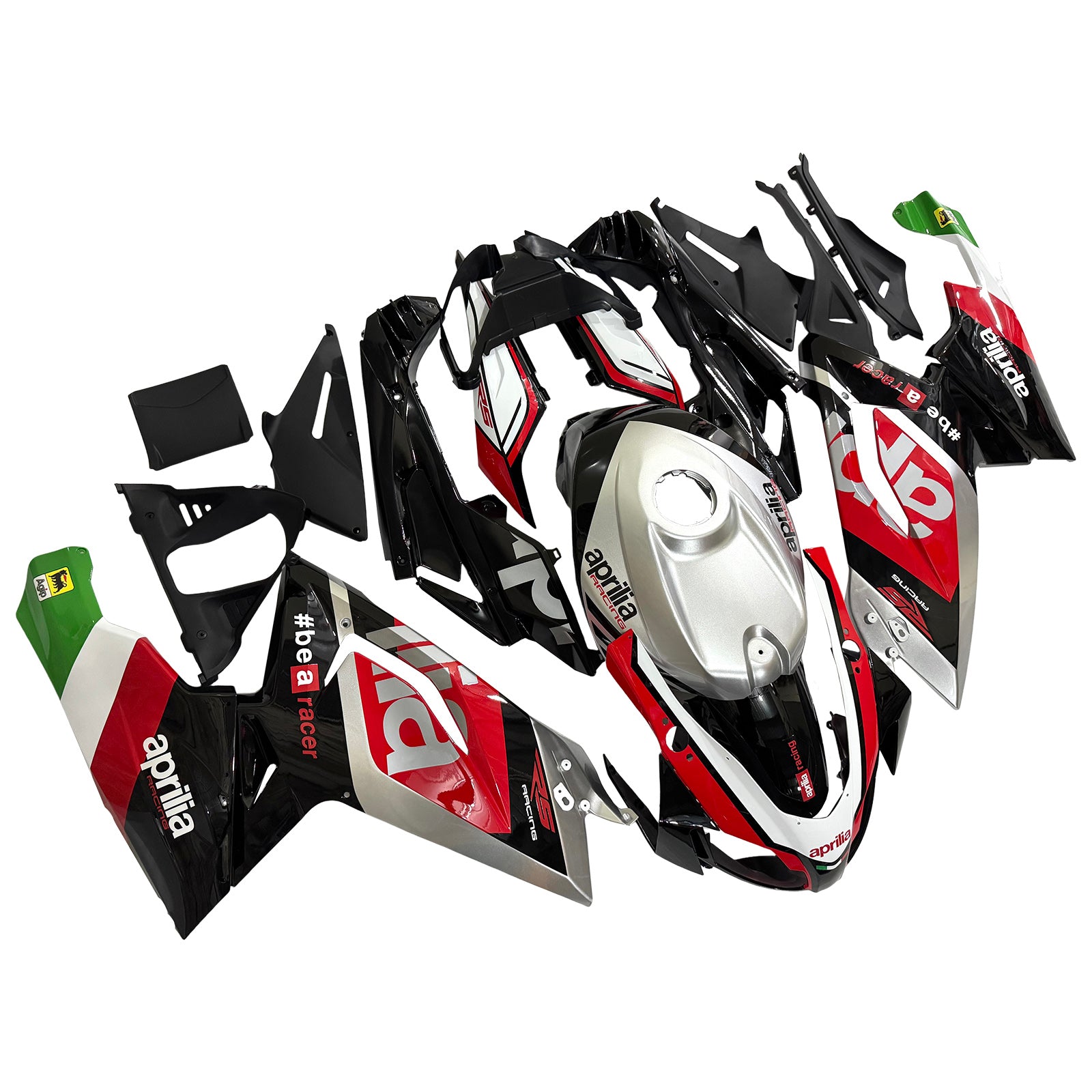 Amotopart 2006-2011 Aprilia RS125 Black Silver Red Fairing Kit