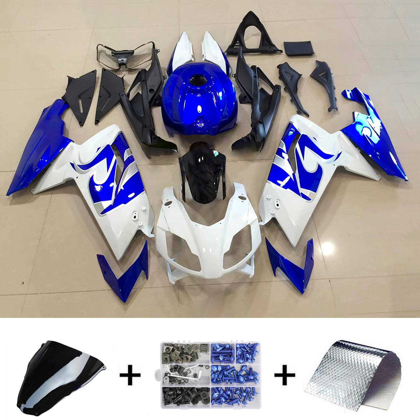 Amotopart 2006-2011 Aprilia RS125 Black Blue Fairing Kit