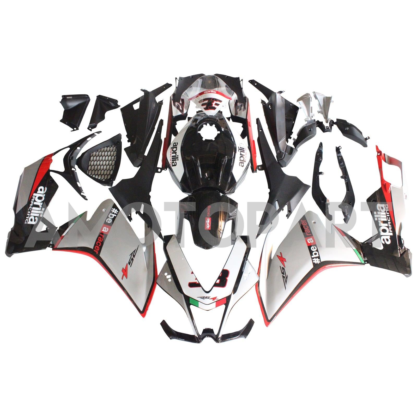 AMOTOPART 2012-2016 APRILIA RS4 RS125 RS50 SLIVER & Black Fairing Kit