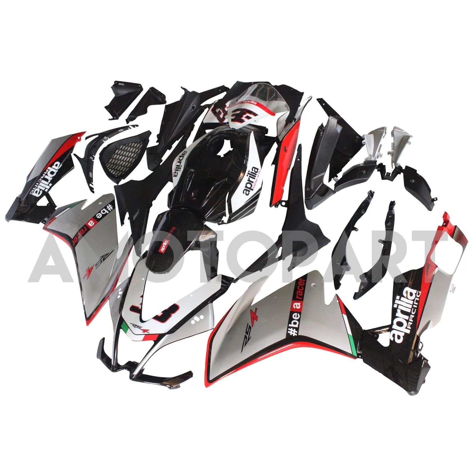 AMOTOPART 2012-2016 APRILIA RS4 RS125 RS50 SLIVER & Black Fairing Kit