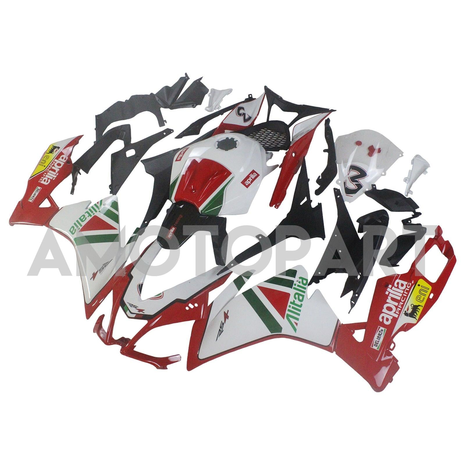Amotopart 2012-2016 アプリリア RS4 RS125 RS50 レッド&ホワイト フェアリングキット