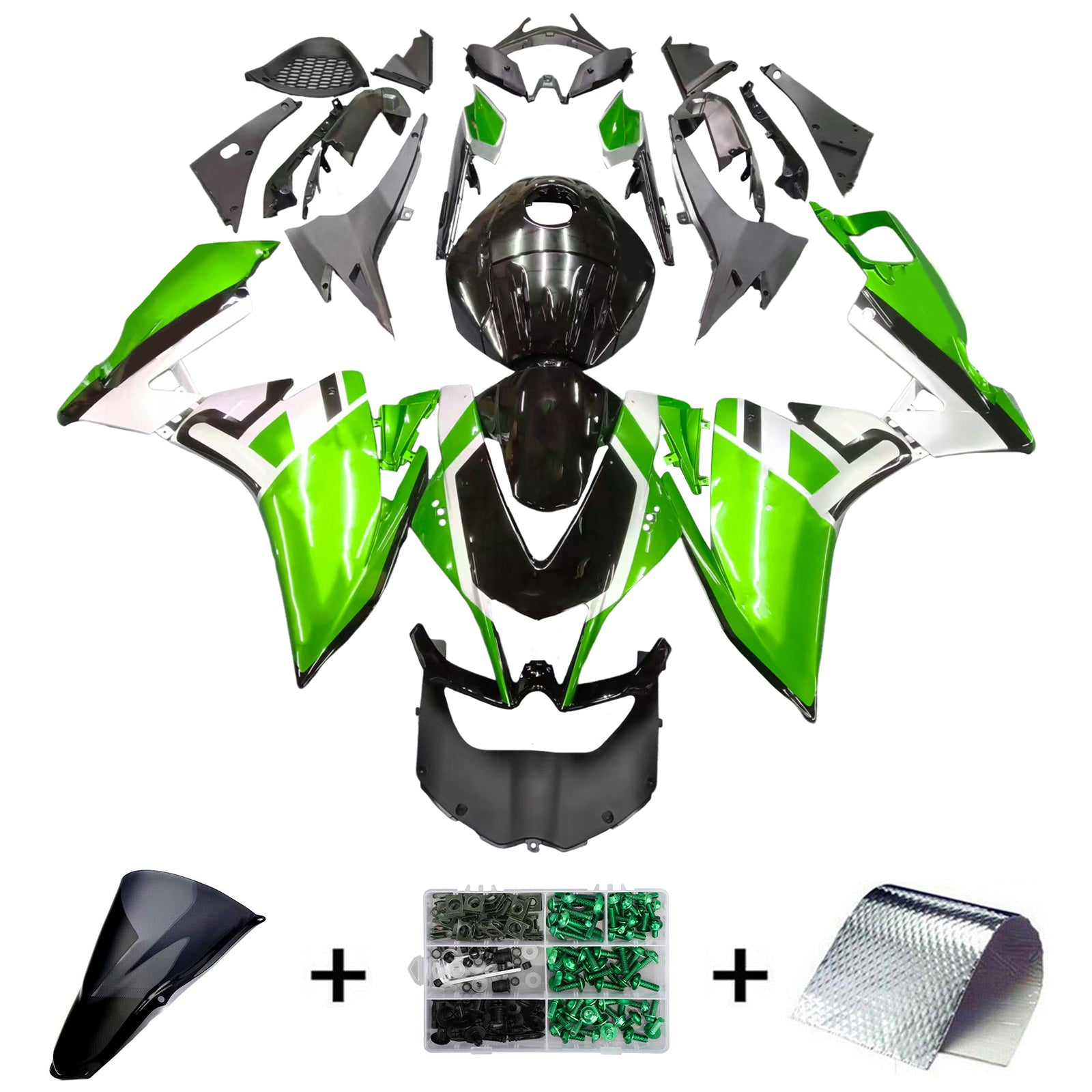 Amotopart 2012-2016 Aprilia RS4 RS125 RS50 Green&Black Fairing Kit
