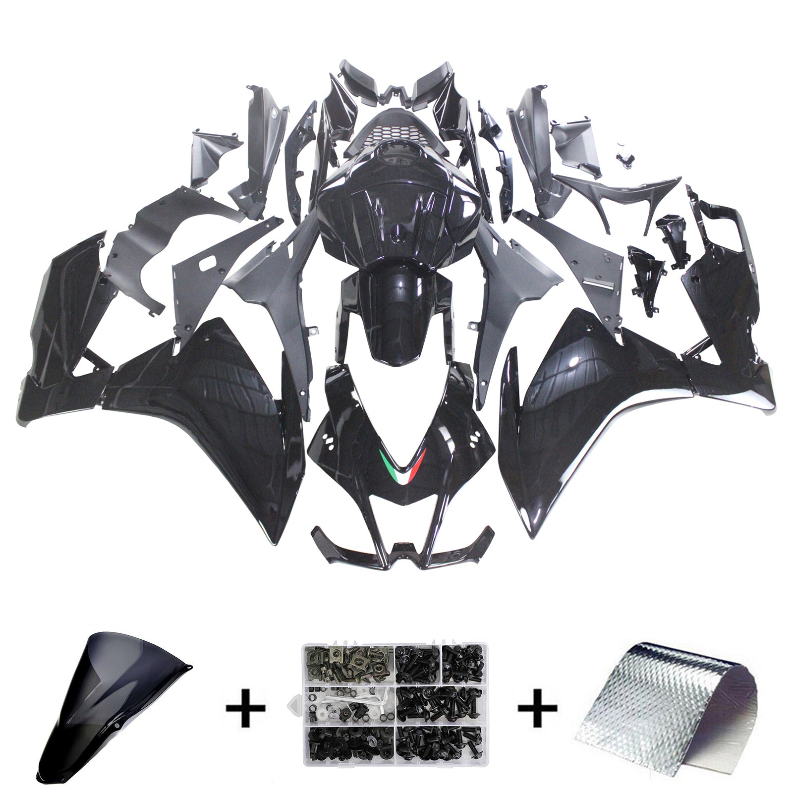 Amotopart 2012-2016 Aprilia RS4 RS125 RS50 lesklá černá sada kapotáže