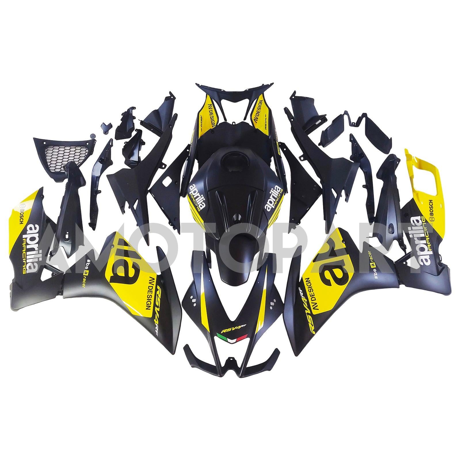 Amotopart 2012–2016 RS4 125 50 Aprilia Gold&Schwarzes Verkleidungskit