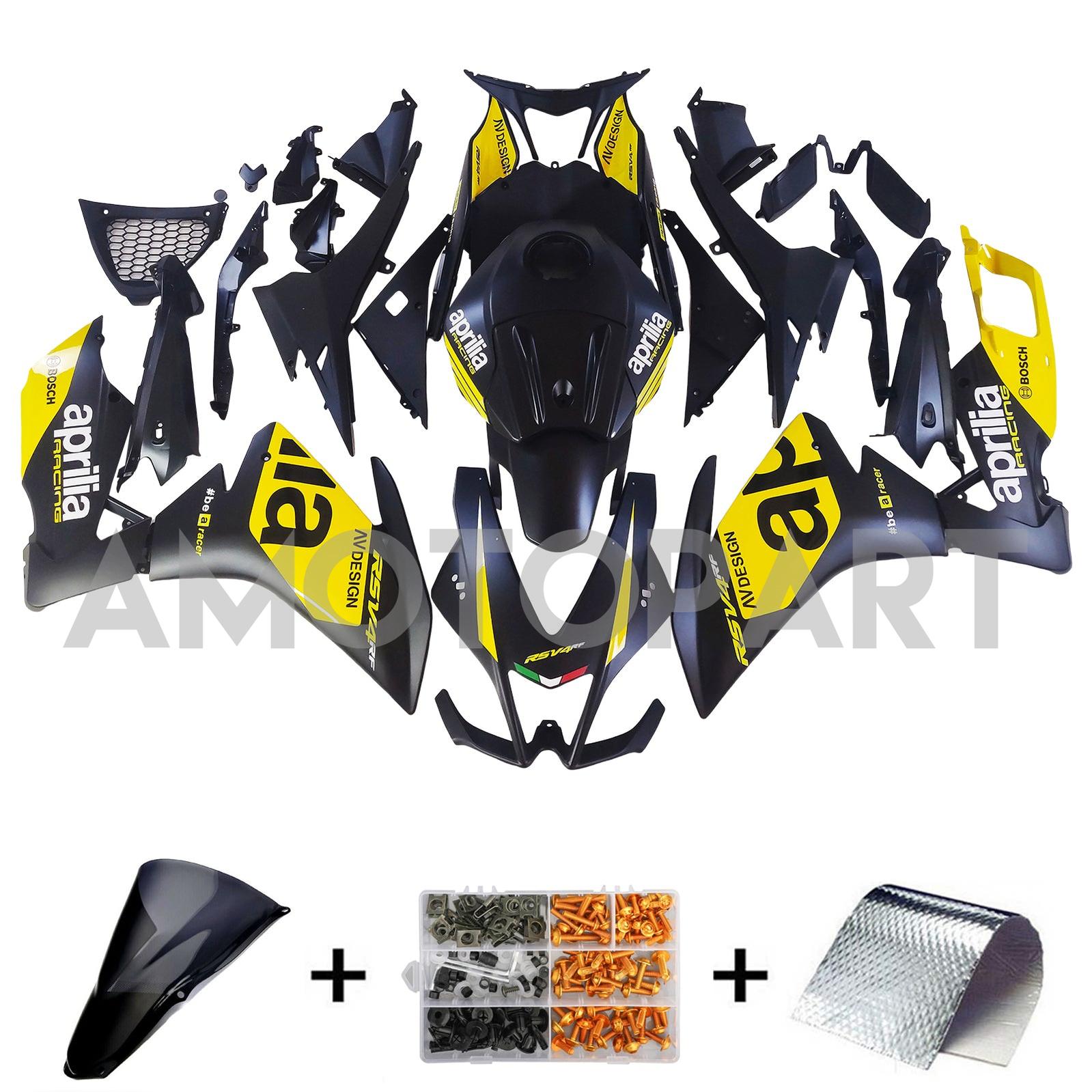 Amotopart 2012-2016 RS4 125 50 Aprilia Gold&Black Fairing Kit