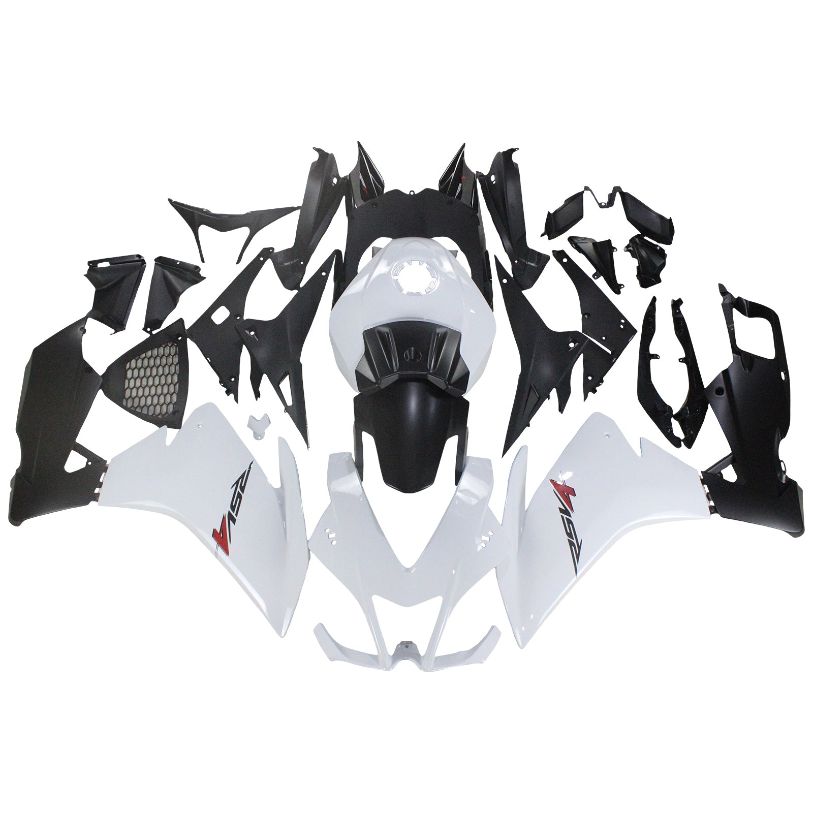 Amotopart 2012-2016 RS4 125 50 Aprilia Schwarz&Wweißes Verkleidungsset