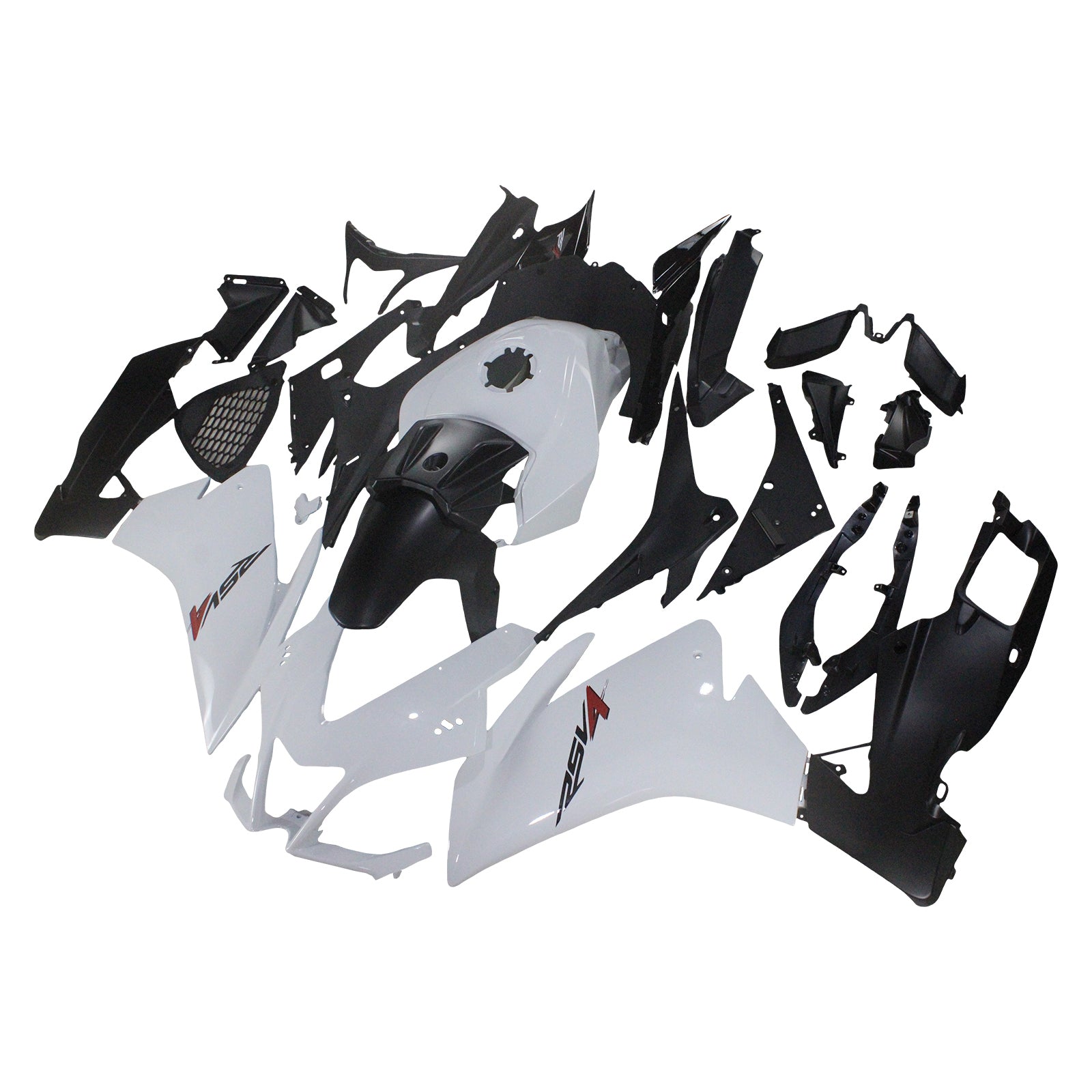 Amotopart 2012-2016 RS4 125 50 Aprilia Schwarz&Wweißes Verkleidungsset