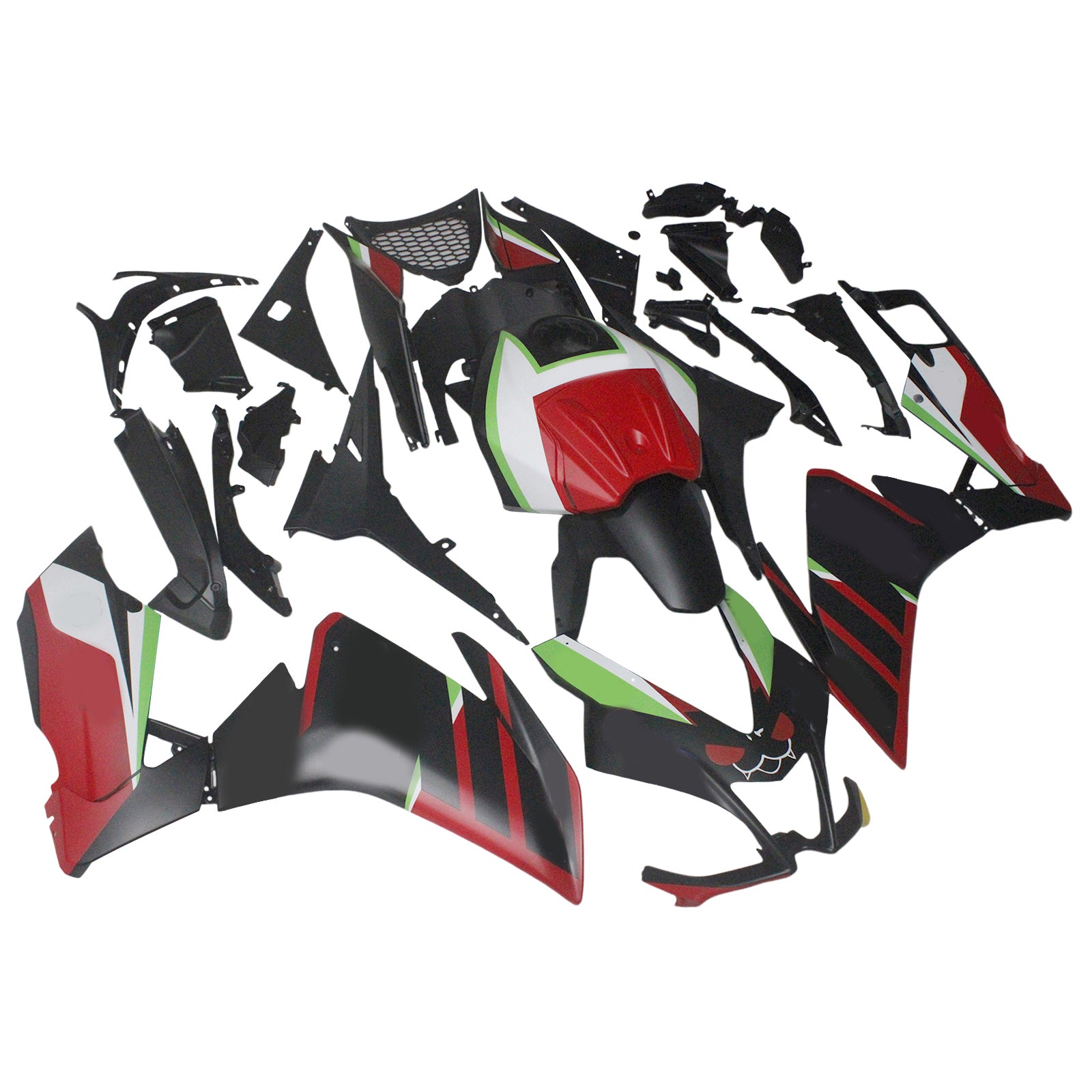 Amotopart 2012-2016 RS4 125 50 Aprilia Red&Green Style2 Fairing Kit