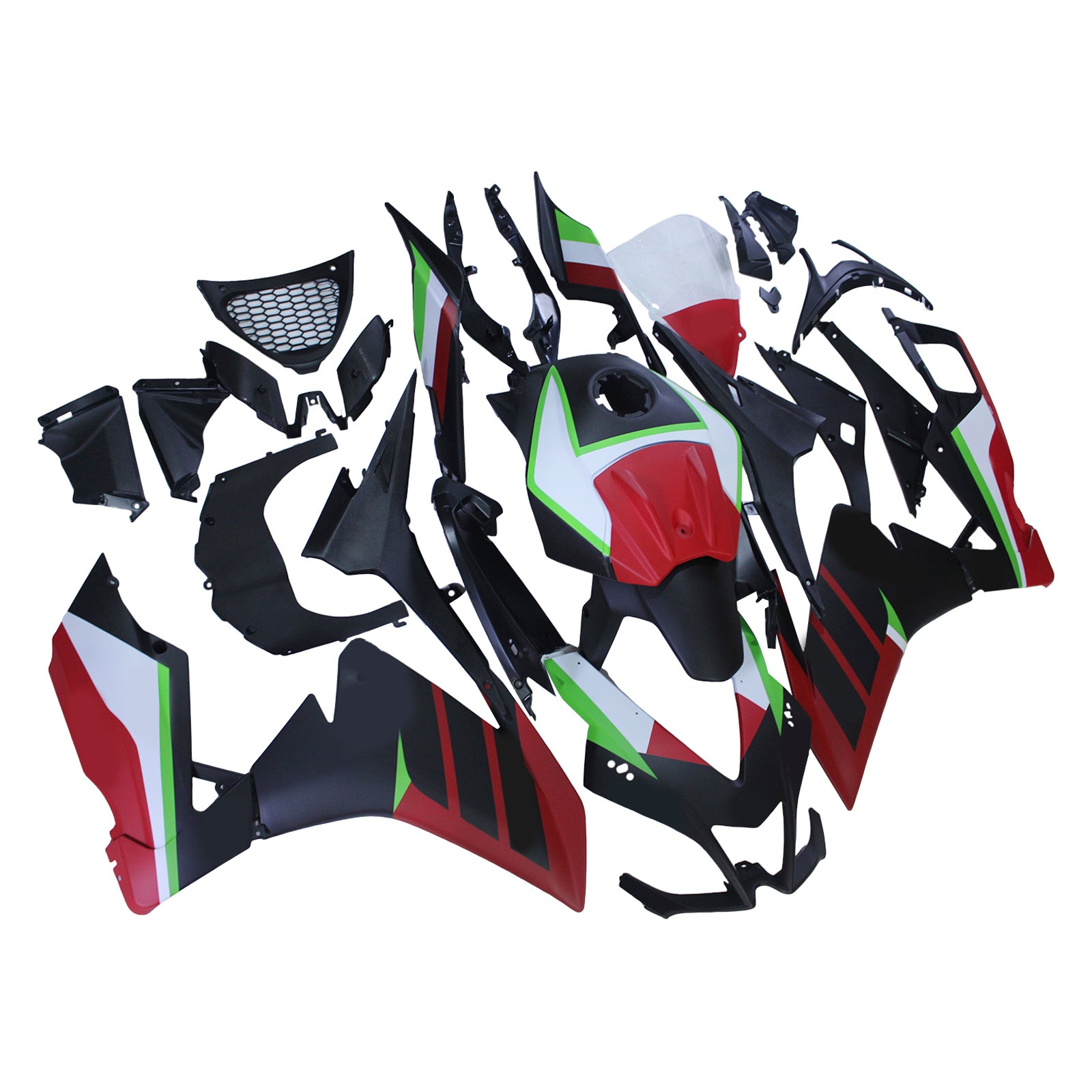 Amotopart 2012-2016 RS4 125 50 Aprilia Red&Green Style3 Fairing Kit