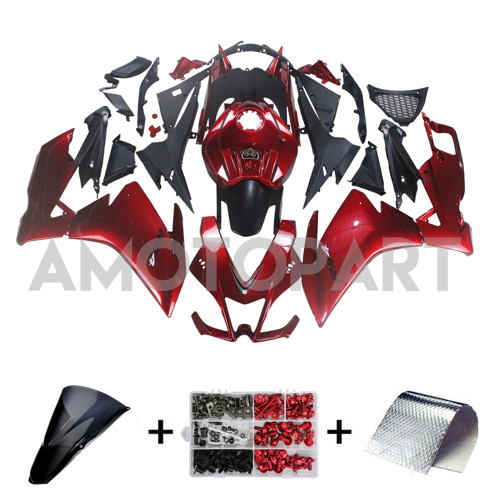 Amotopart 2012-2016 RS4 125 50 Aprilia Gloss Red Fairing Kit