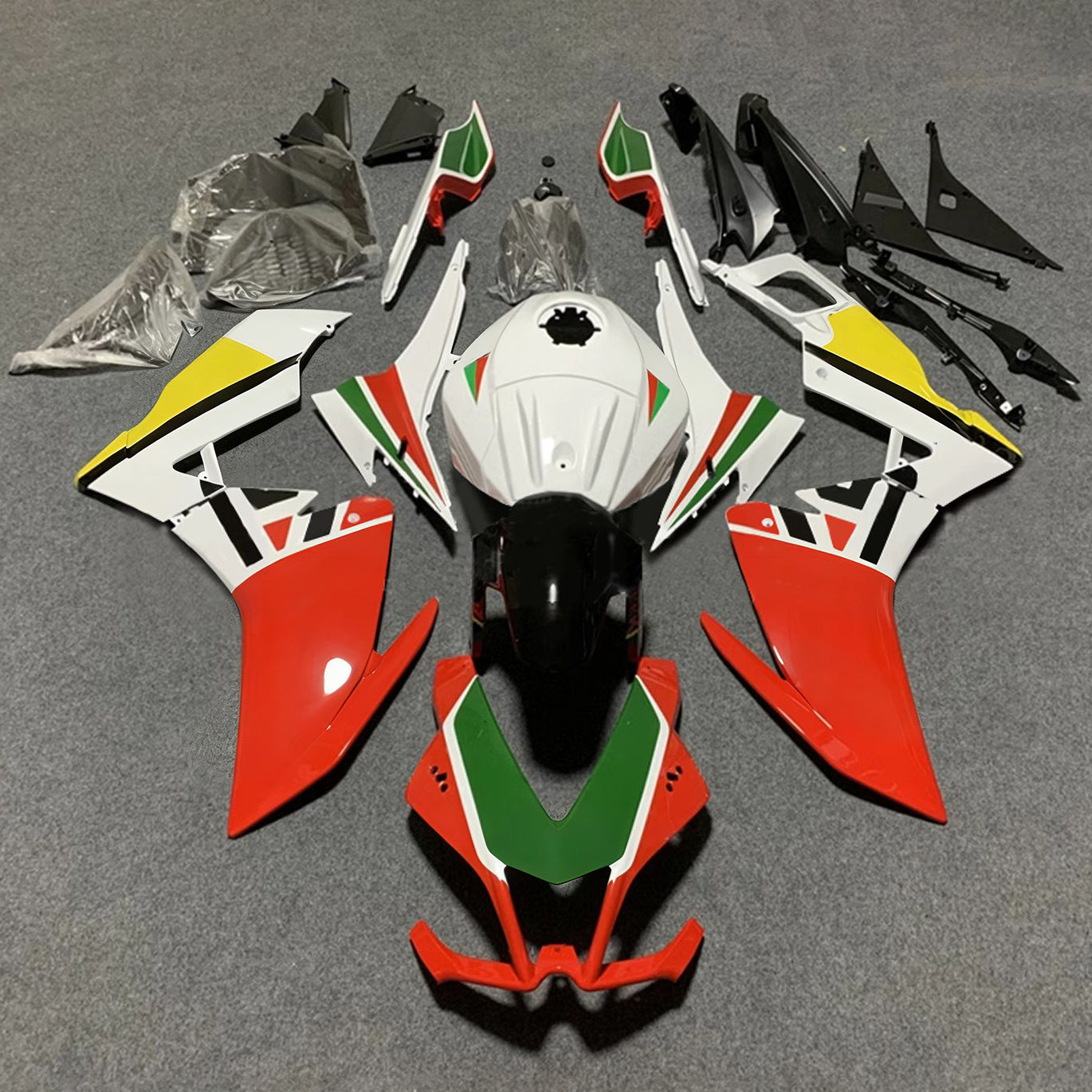 Amotopart 2012-2016 Aprilia RS4 125 50 Wit Red Black Fairing Kit