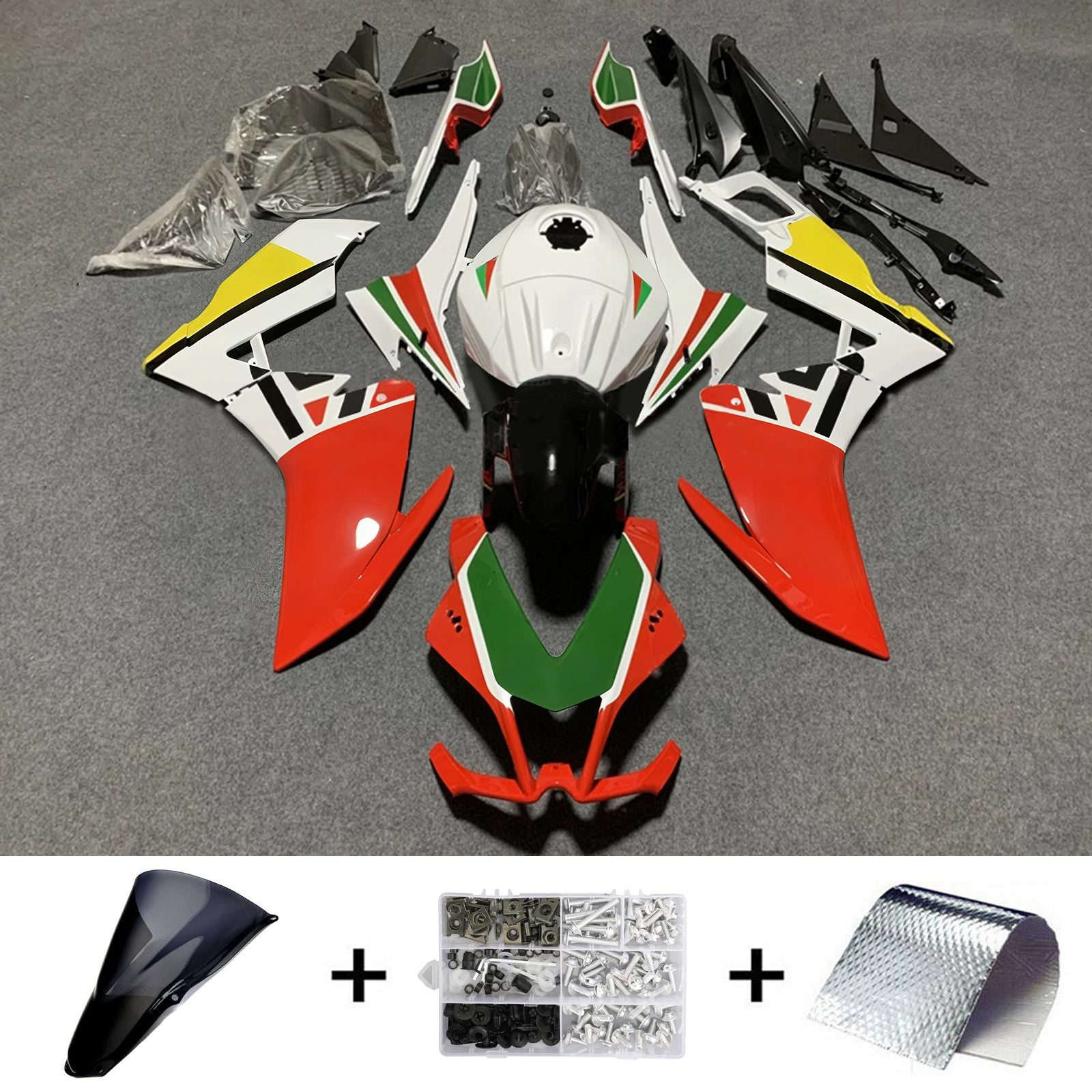Amotopart 2012-2016 Aprilia RS4 125 50 Wit Red Black Fairing Kit