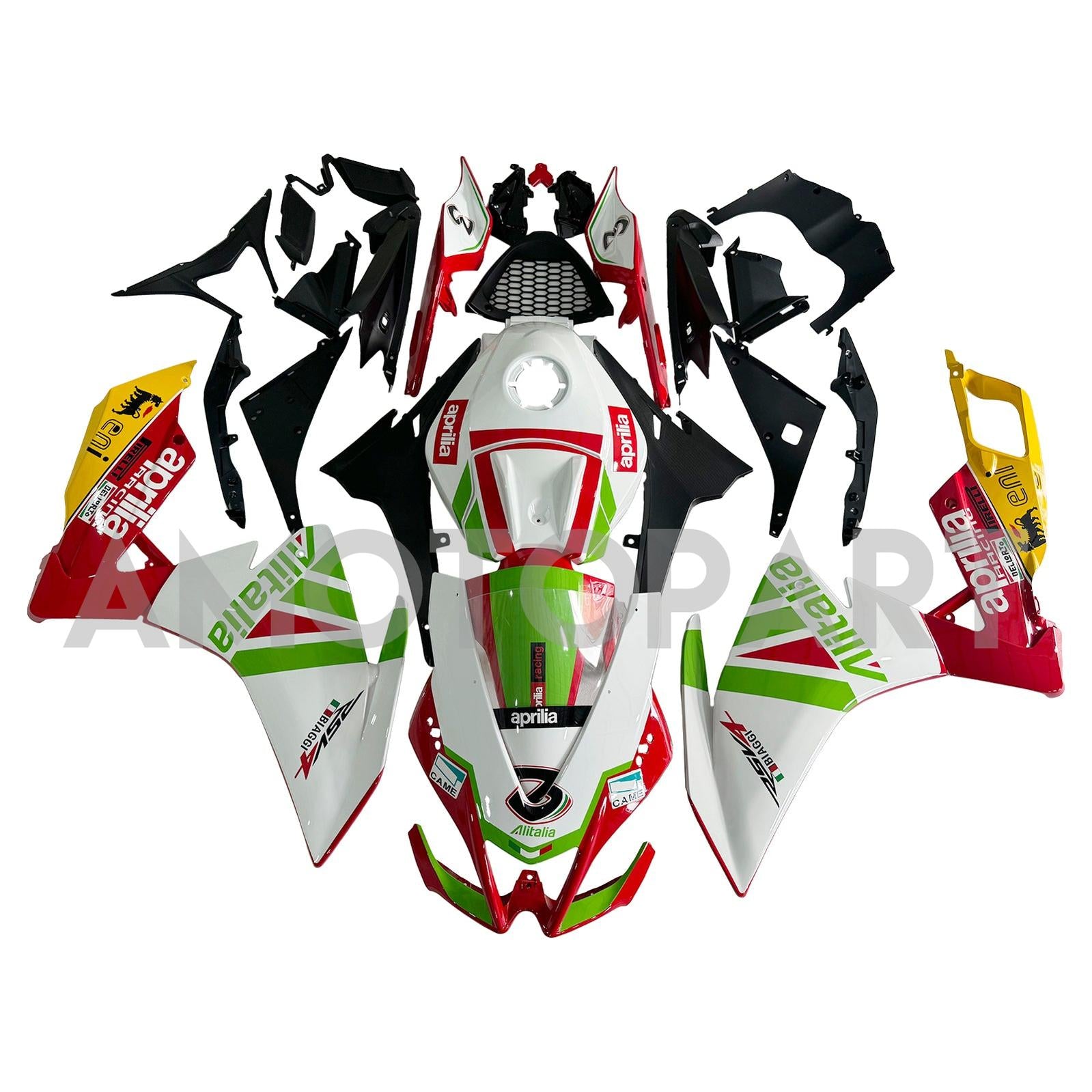 Amotopart 2012-2016 アプリリア RS4 / 125 / 50 グリーン レッド ホワイト フェアリングキット
