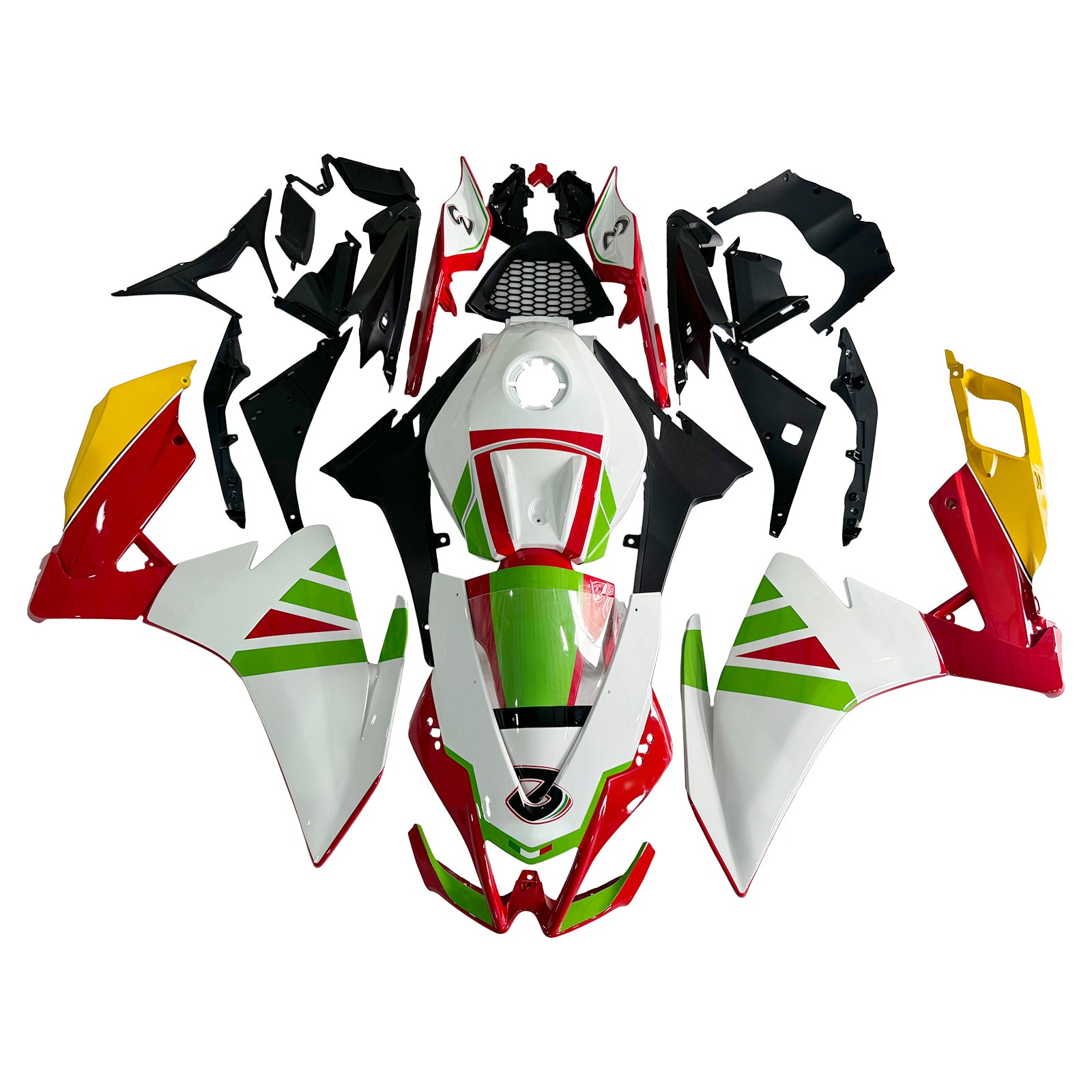 Amotopart 2012-2016 Aprilia RS4 / 125 / 50 Green Red White Fairing Kit