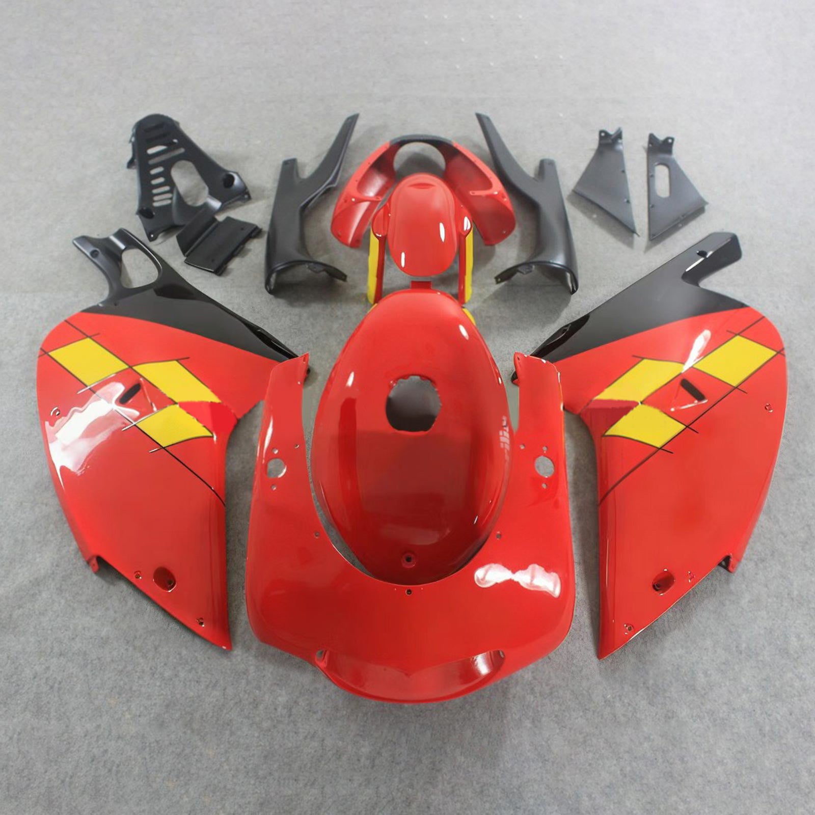 Amotopart Aprilia RS125 Jaune 2000-2005&Kit de carénage rouge