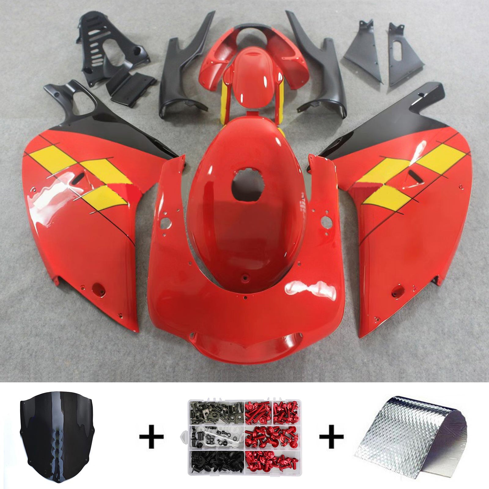 Amotopart 2000-2005 Aprilia Rs125 Yellow & Red Fairing Kit
