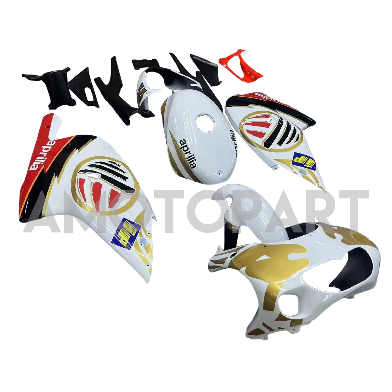 Amotopart 2000-2005 Aprilia RS125 Weiß&Goldverkleidungssatz