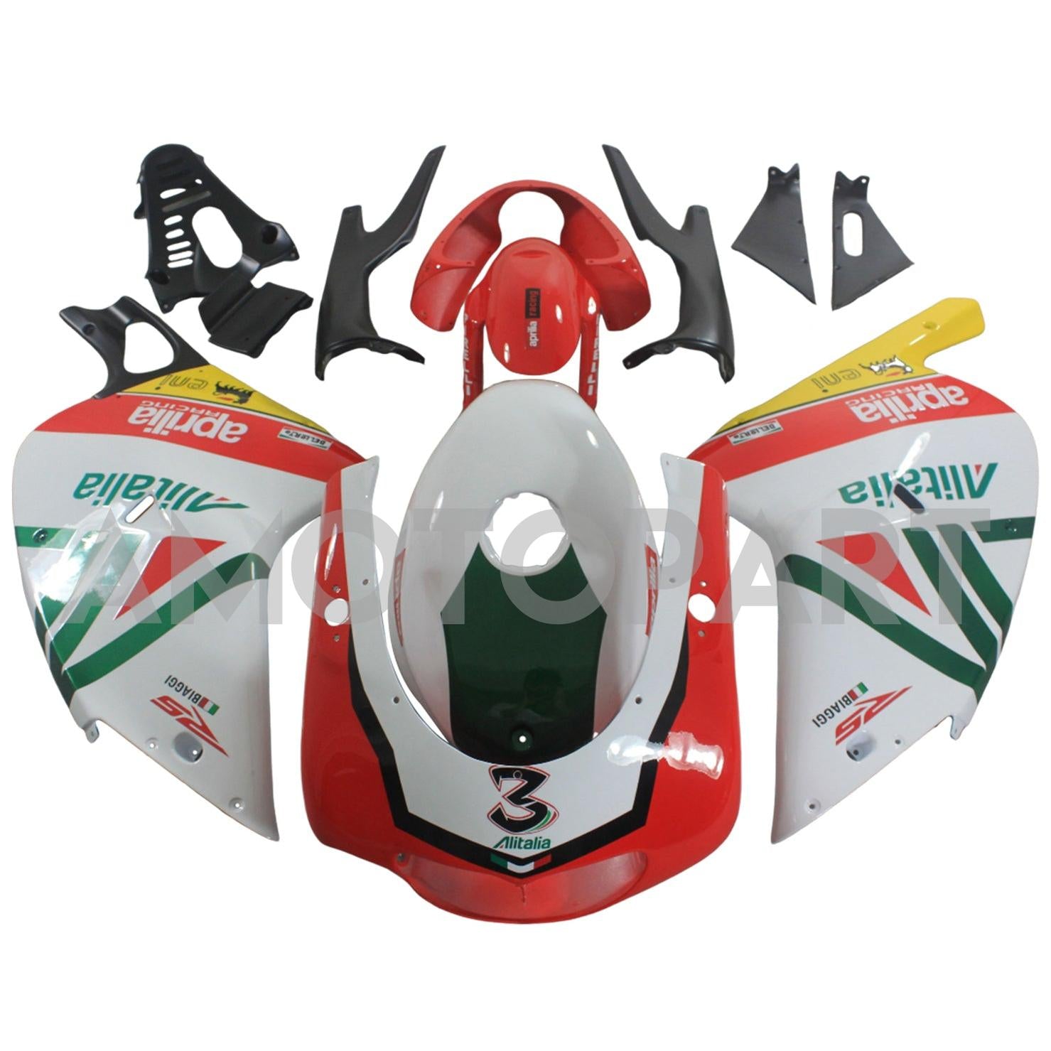 Amotopart 2000-2005 Aprilia RS125 Green&Red Fairing Kit