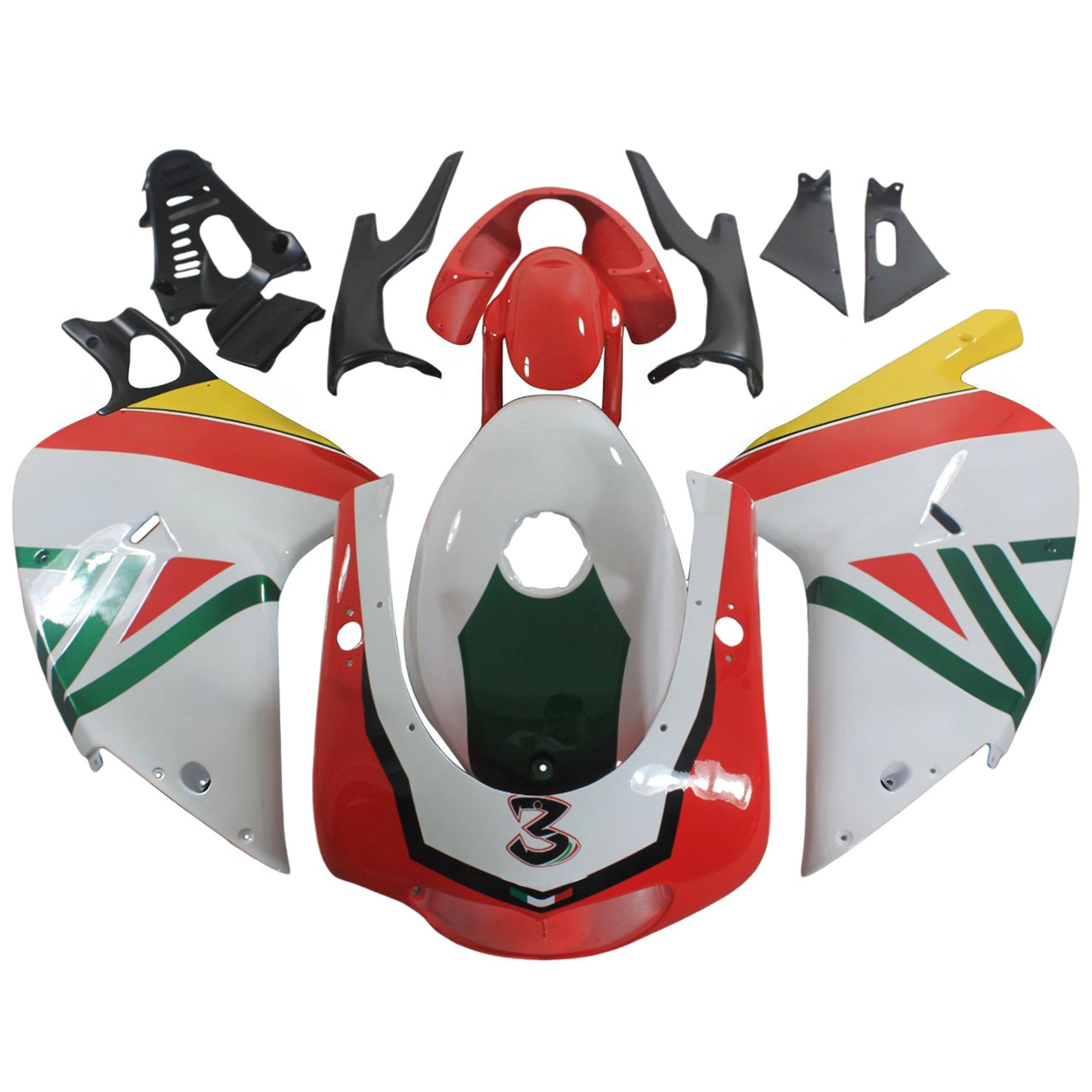 Amotopart 2000-2005 Aprilia RS125 Grün&Rotes Verkleidungsset