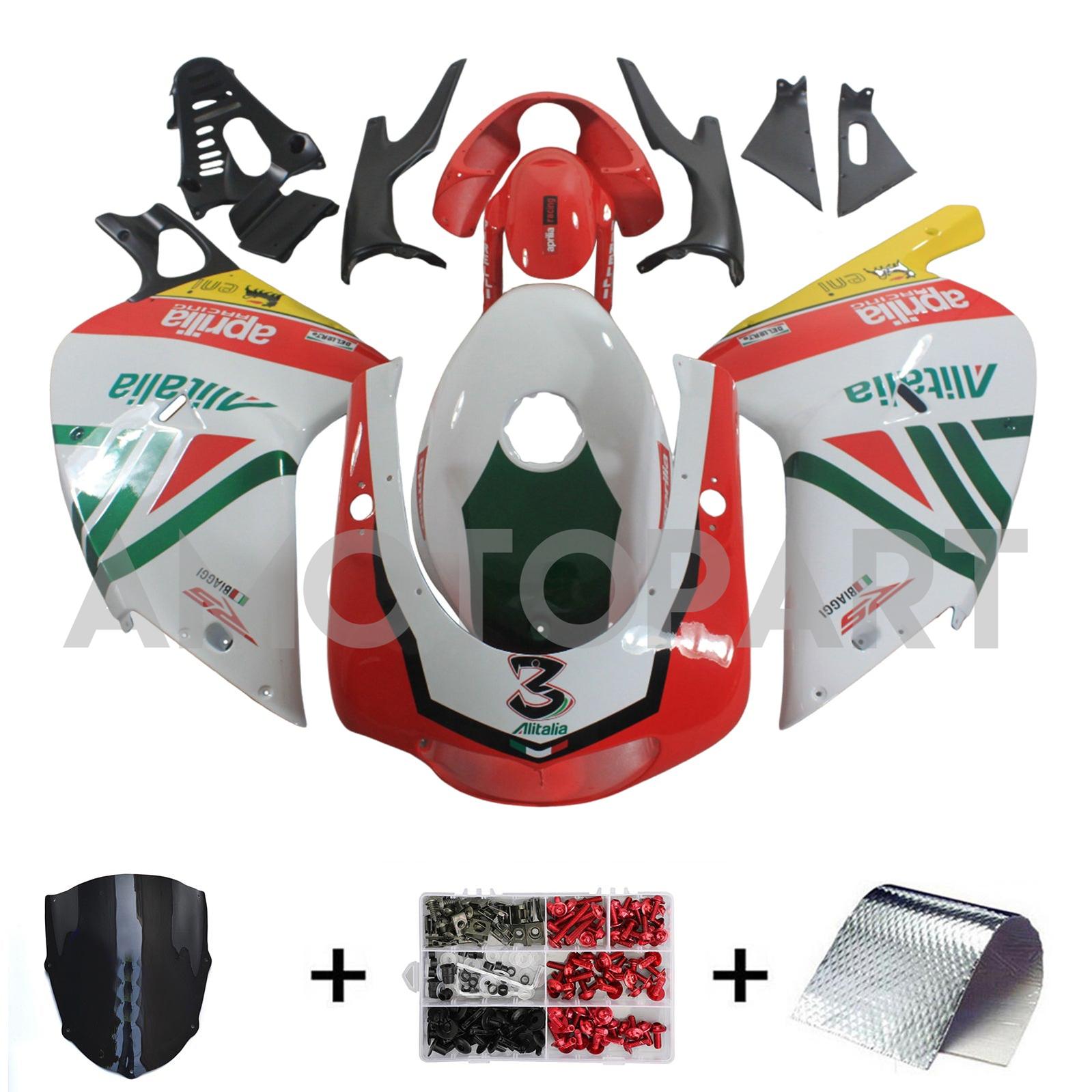 Amotopart 2000-2005 Aprilia RS125 Green&Red Fairing Kit