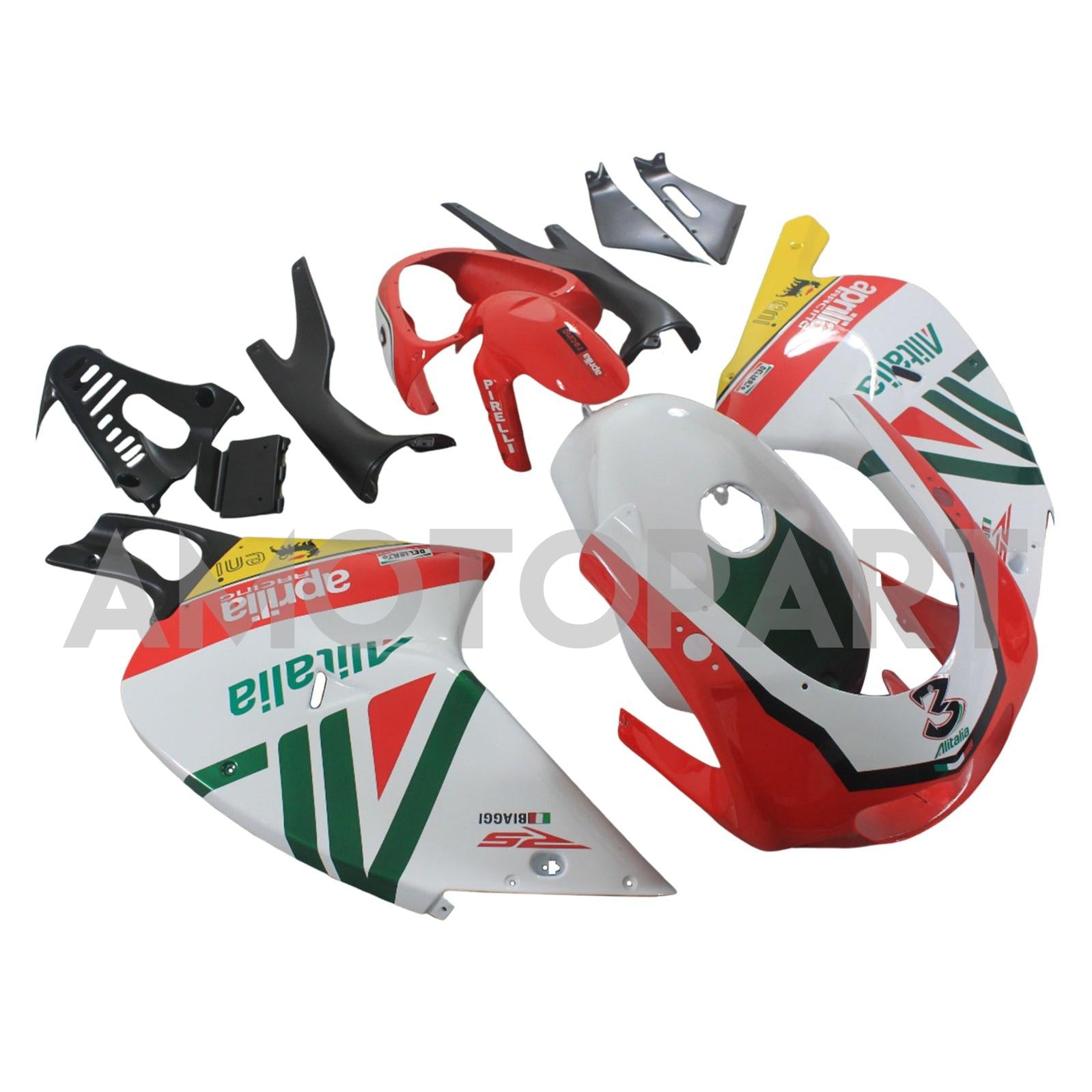 Amotopart 2000-2005 Aprilia RS125 Green&Red Fairing Kit