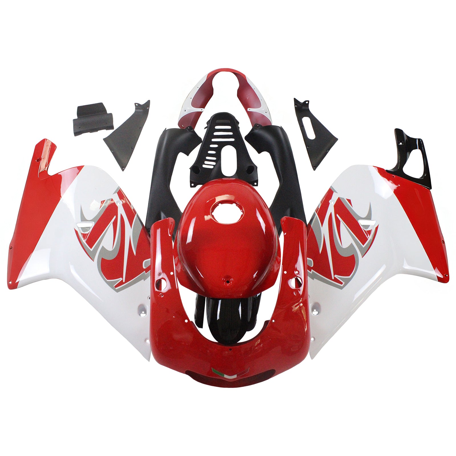 Amotopart Aprilia RS125 Blanc 2000-2005&Kit de carénage rouge