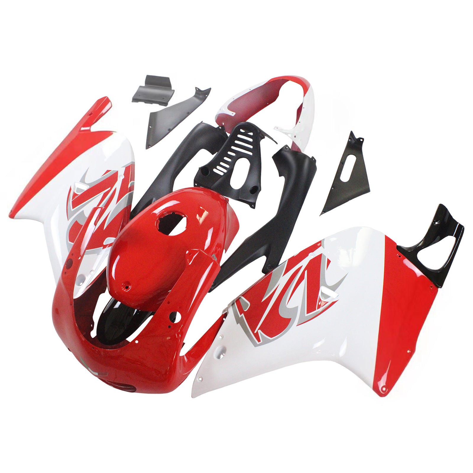 Amotopart Aprilia RS125 Blanc 2000-2005&Kit de carénage rouge