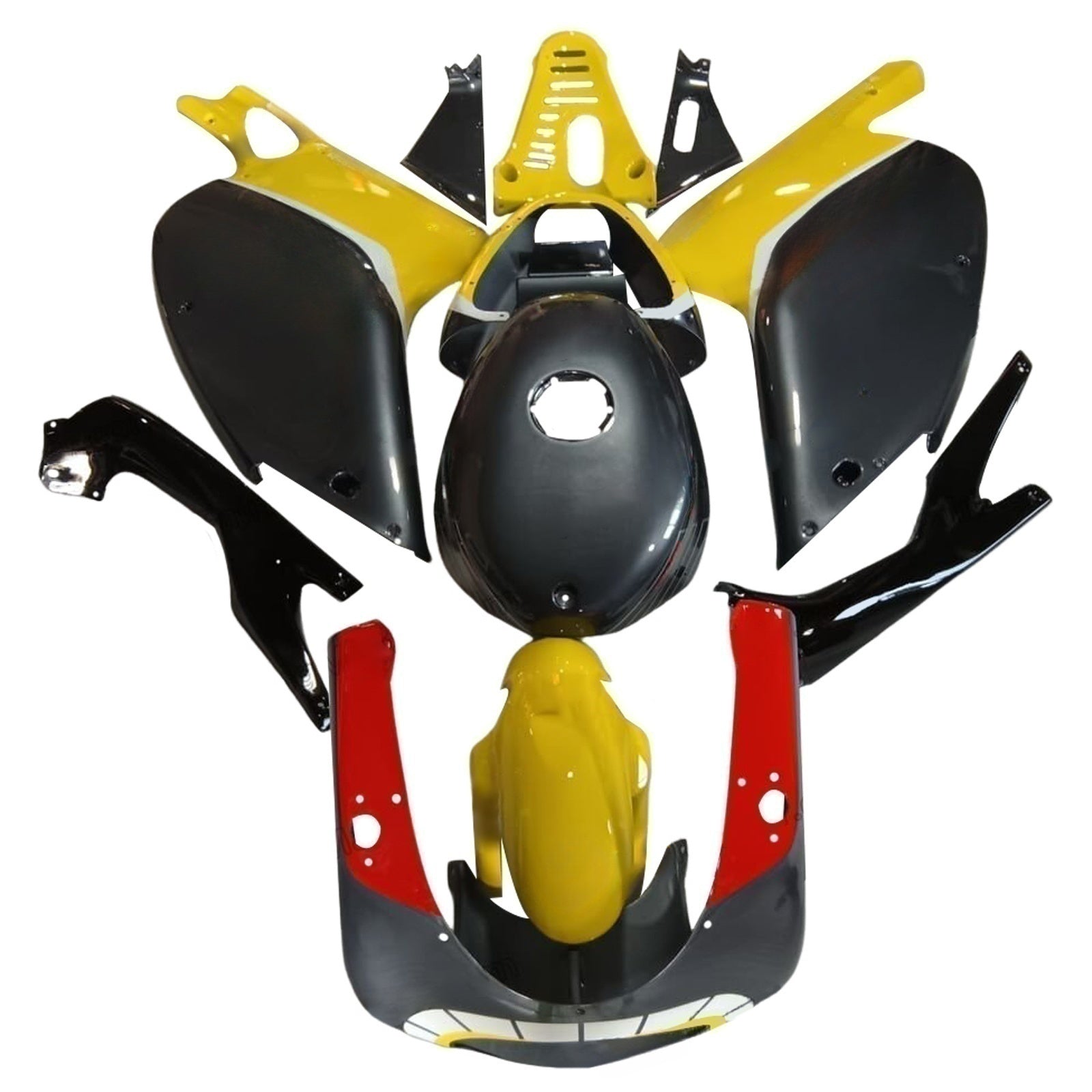 Amotopart 2000-2005 アプリリア RS125 イエロー&レッド フェアリングキット